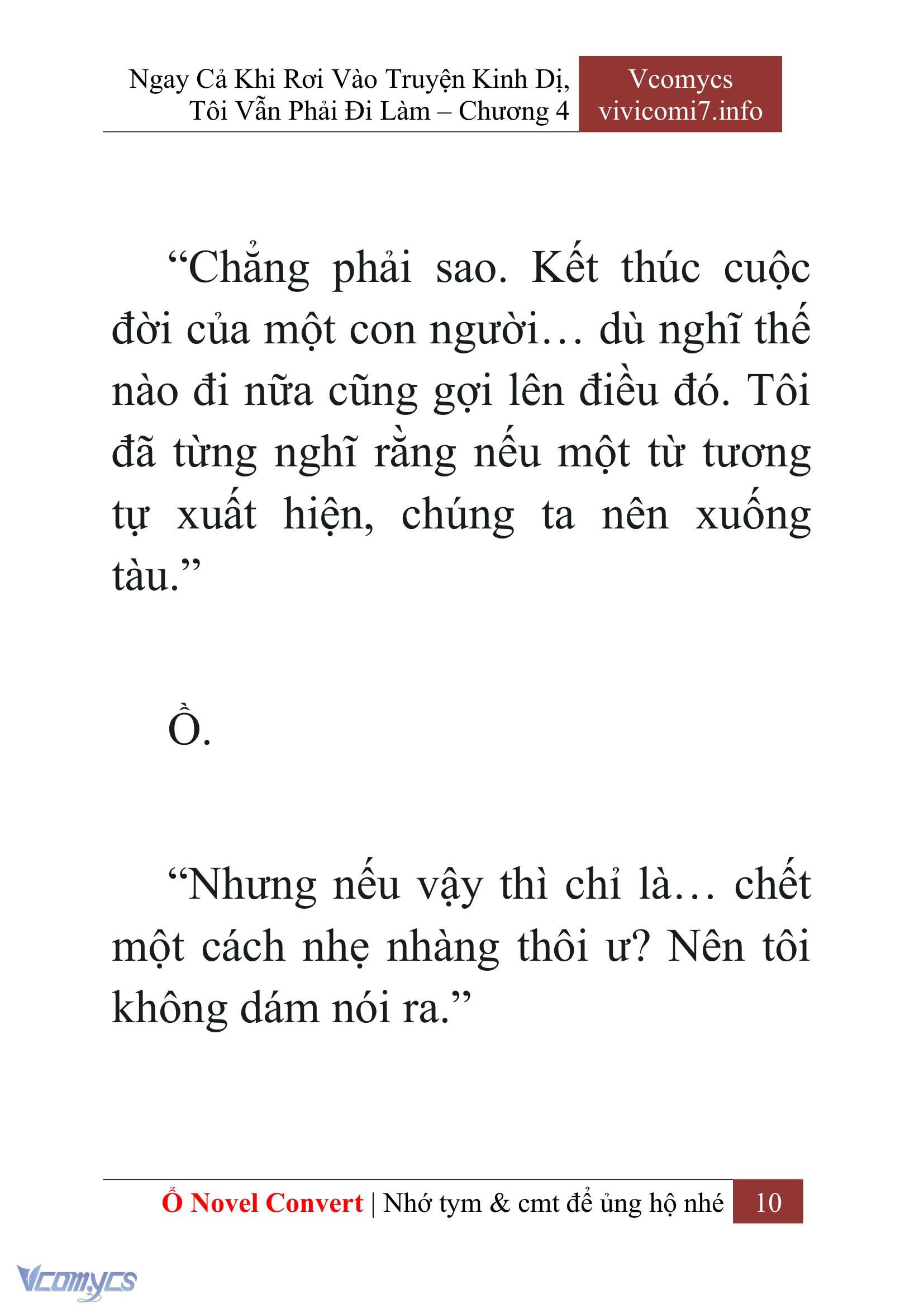 [Novel] Ngay Cả Khi Rơi Vào Truyện Kinh Dị, Tôi Vẫn Phải Đi Làm Chap 4 - Trang 2