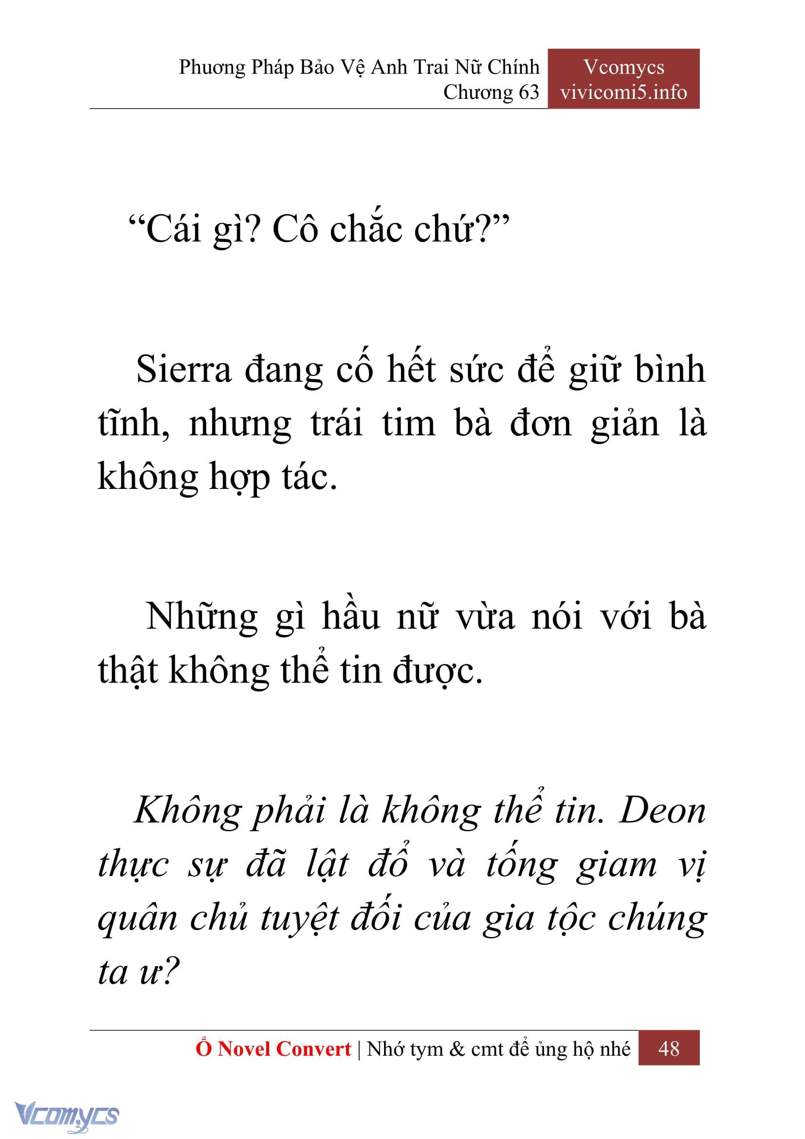 [Novel] Phương Pháp Bảo Vệ Anh Trai Nữ Chính Chap 63 - Trang 2
