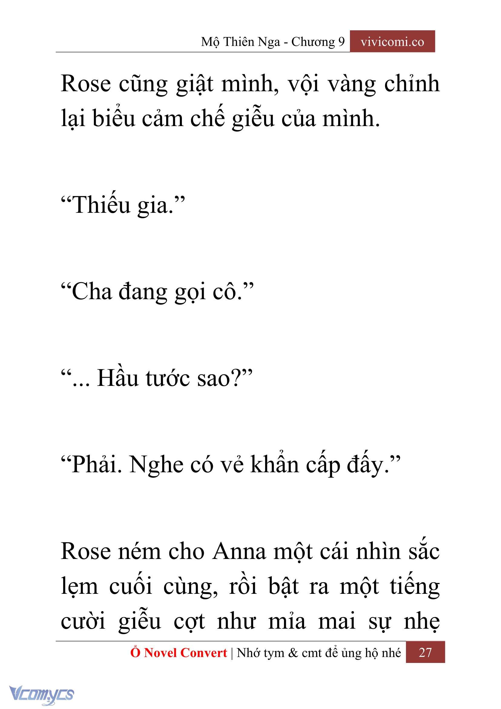 [Novel] Mộ Thiên Nga Chap 9 - Next Chap 10