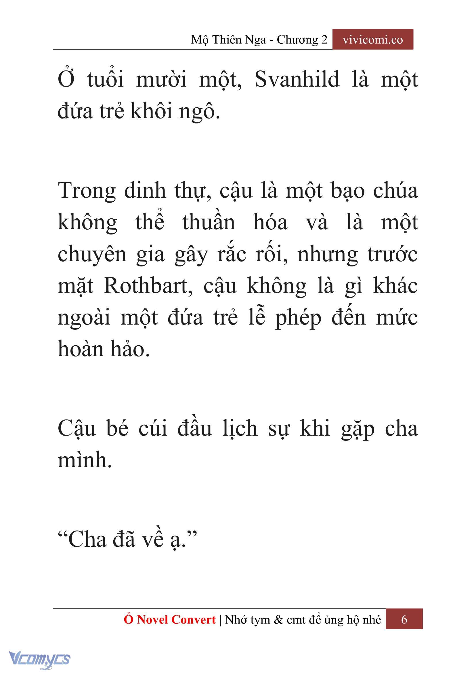 [Novel] Mộ Thiên Nga Chap 2 - Trang 2