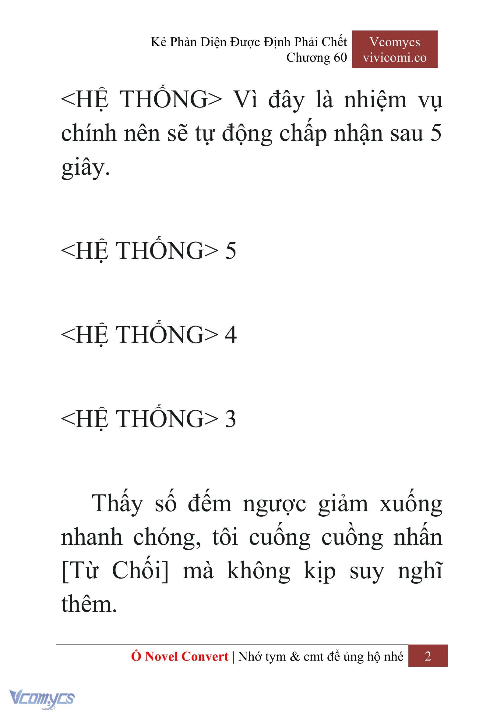 [Novel] Kẻ Phản Diện Được Định Phải Chết Chap 60 - Trang 2