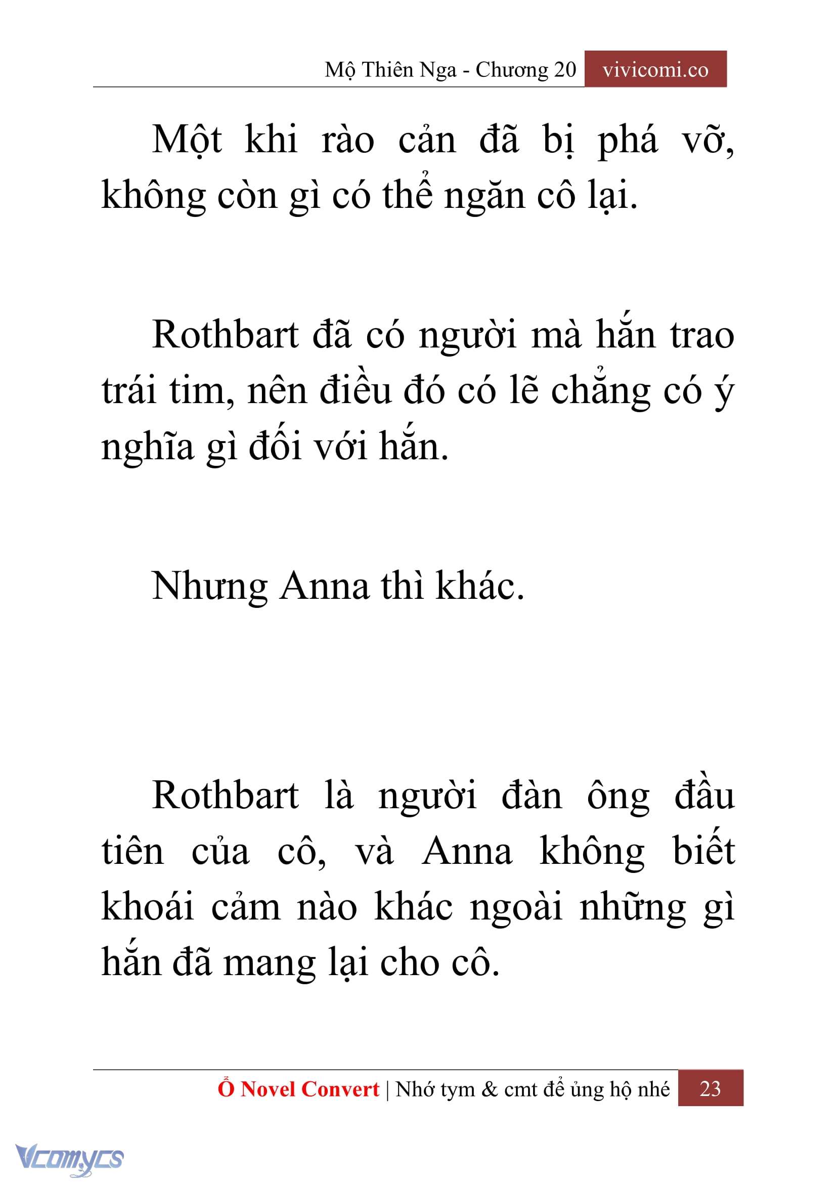 [Novel] Mộ Thiên Nga Chap 20 - Trang 2