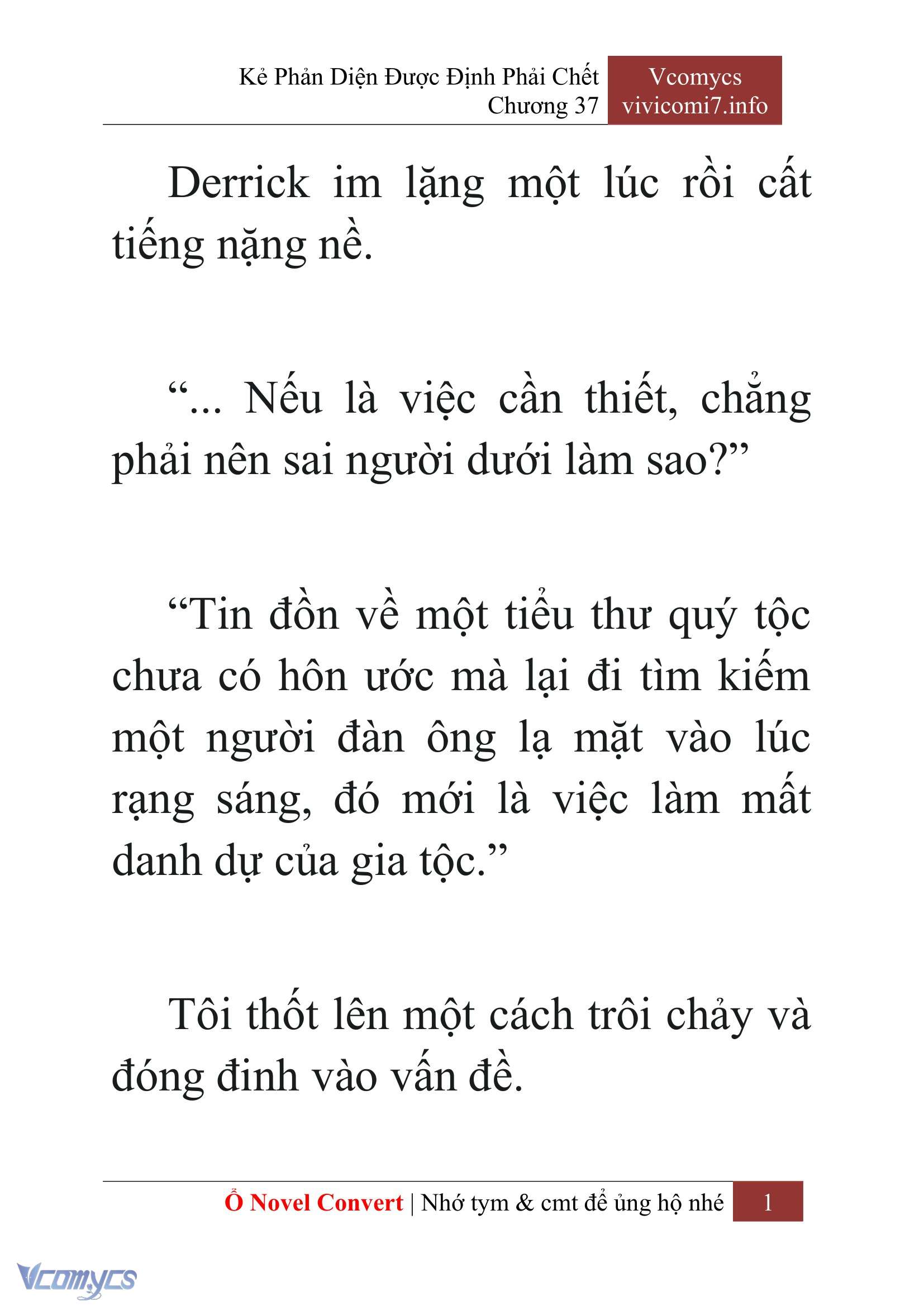 [Novel] Kẻ Phản Diện Được Định Phải Chết Chap 37 - Trang 2