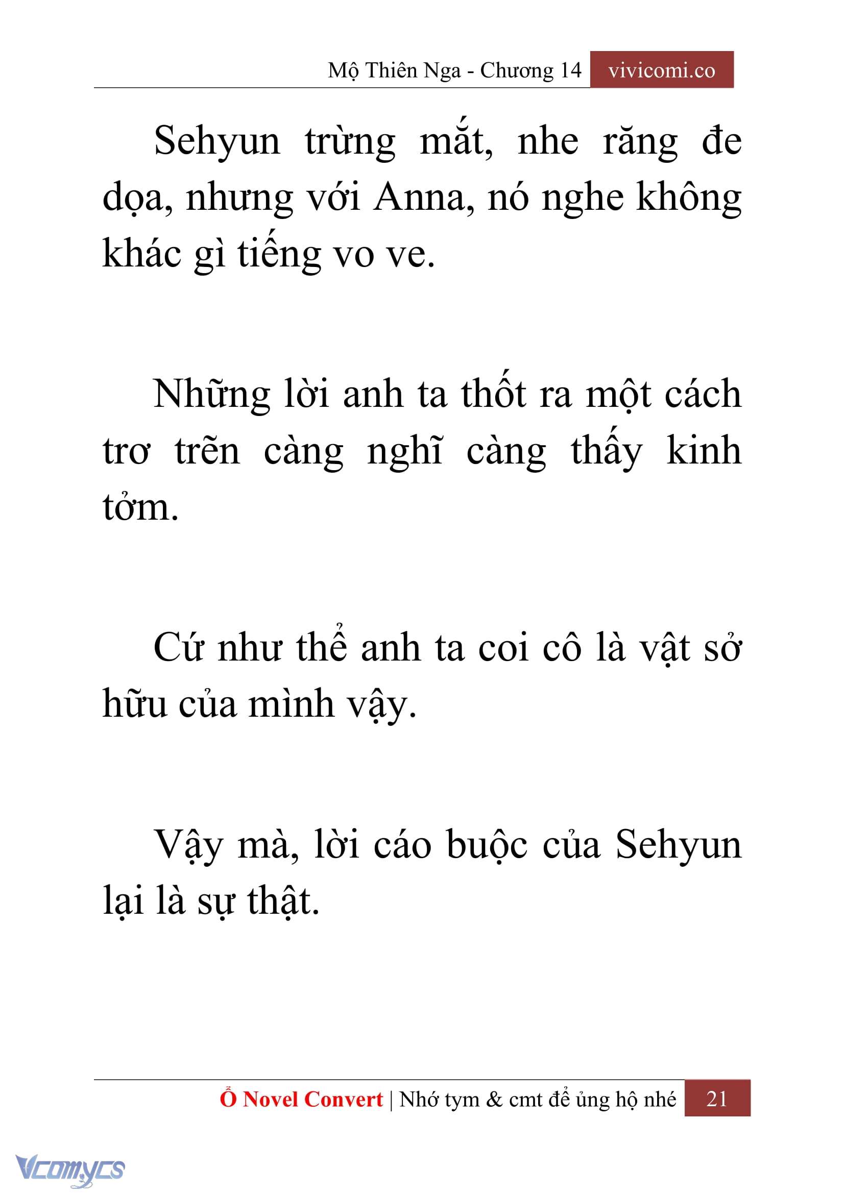 [Novel] Mộ Thiên Nga Chap 14 - Trang 2