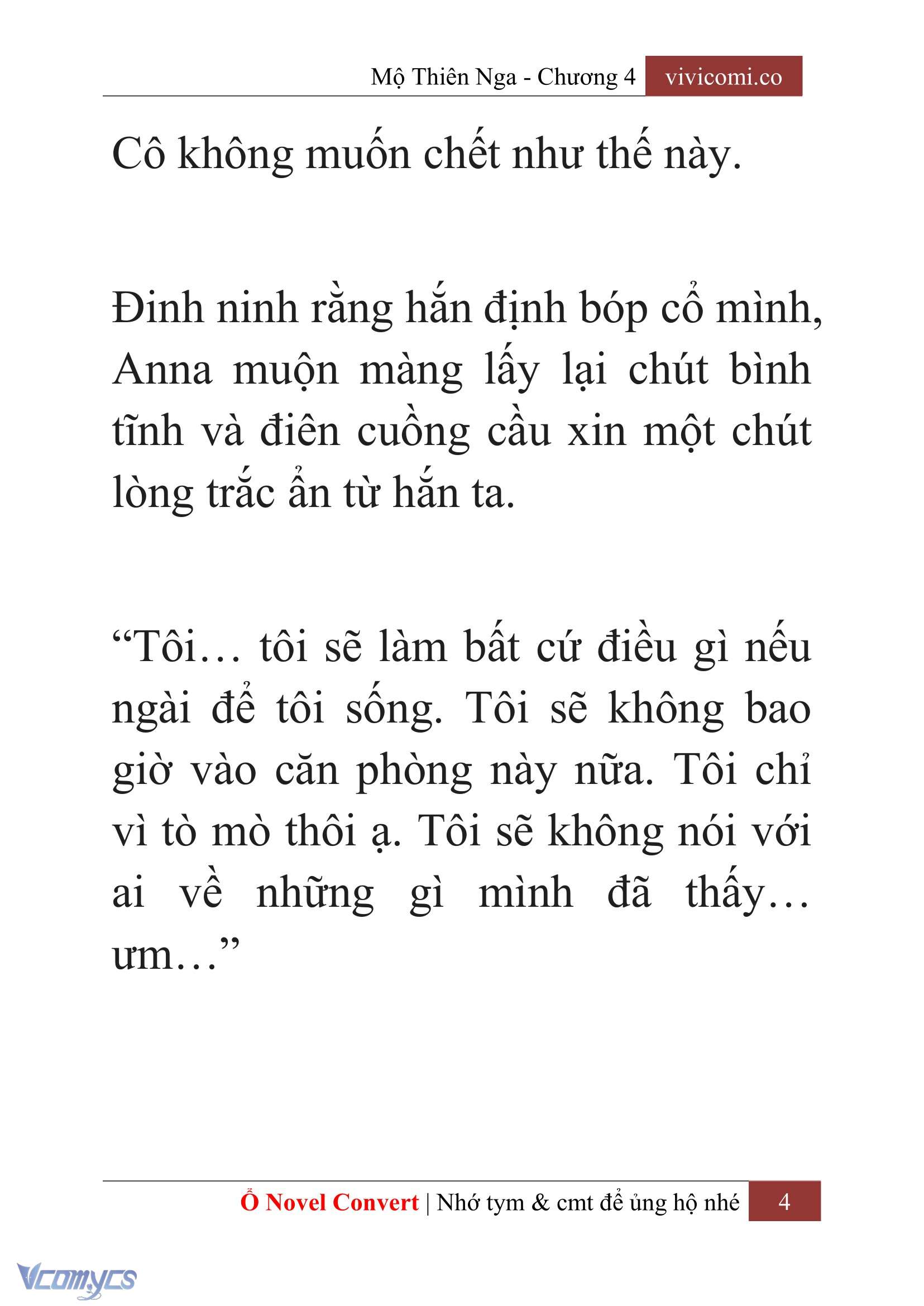 [Novel] Mộ Thiên Nga Chap 4 - Trang 2