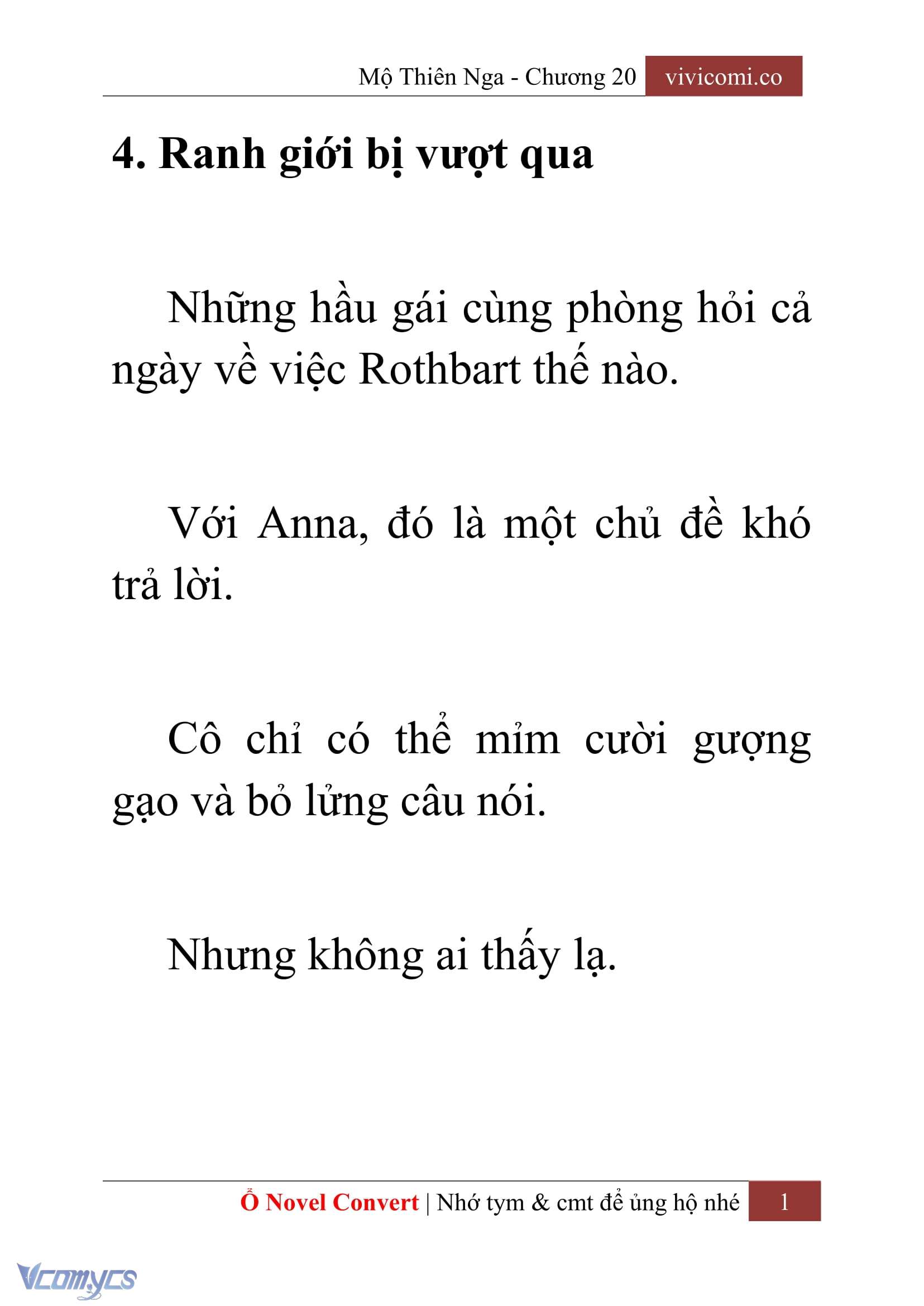 [Novel] Mộ Thiên Nga Chap 20 - Trang 2