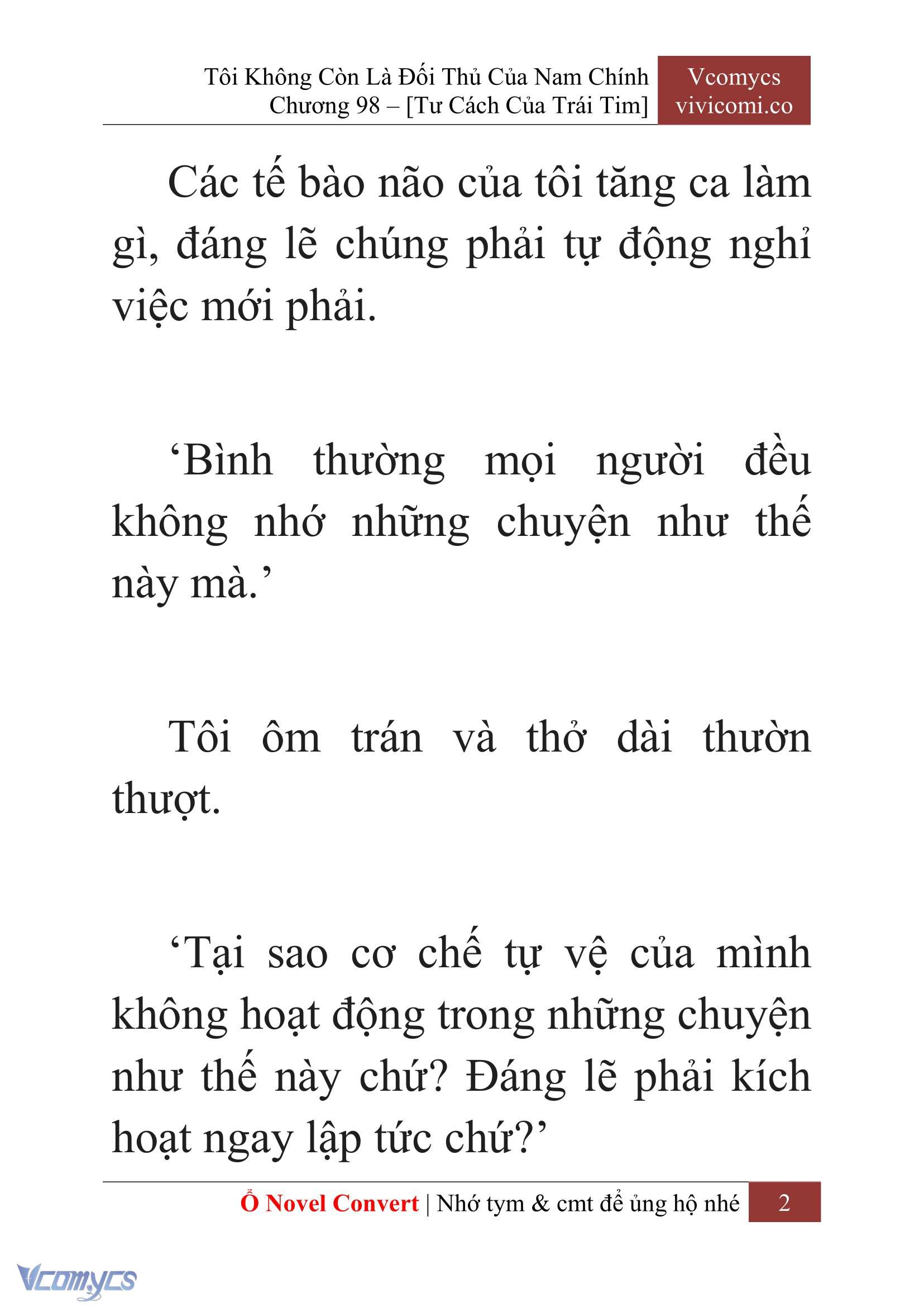 [Novel] Tôi Không Còn Là Đối Thủ Của Nam Chính Chap 98 - Trang 2