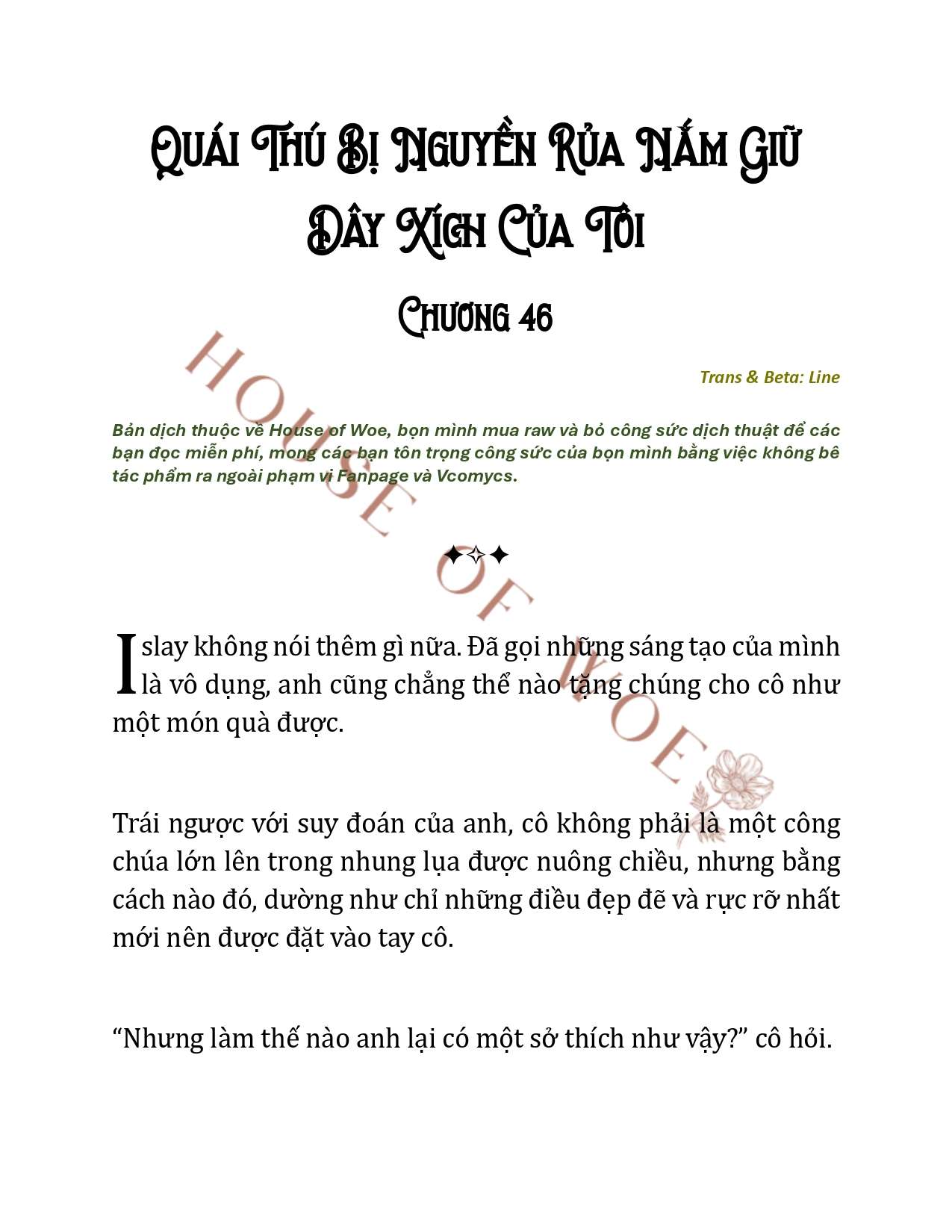 [NOVEL] QUÁI THÚ BỊ NGUYỀN RỦA NẮM GIỮ DÂY XÍCH CỦA TÔI Chap 46 - Trang 2