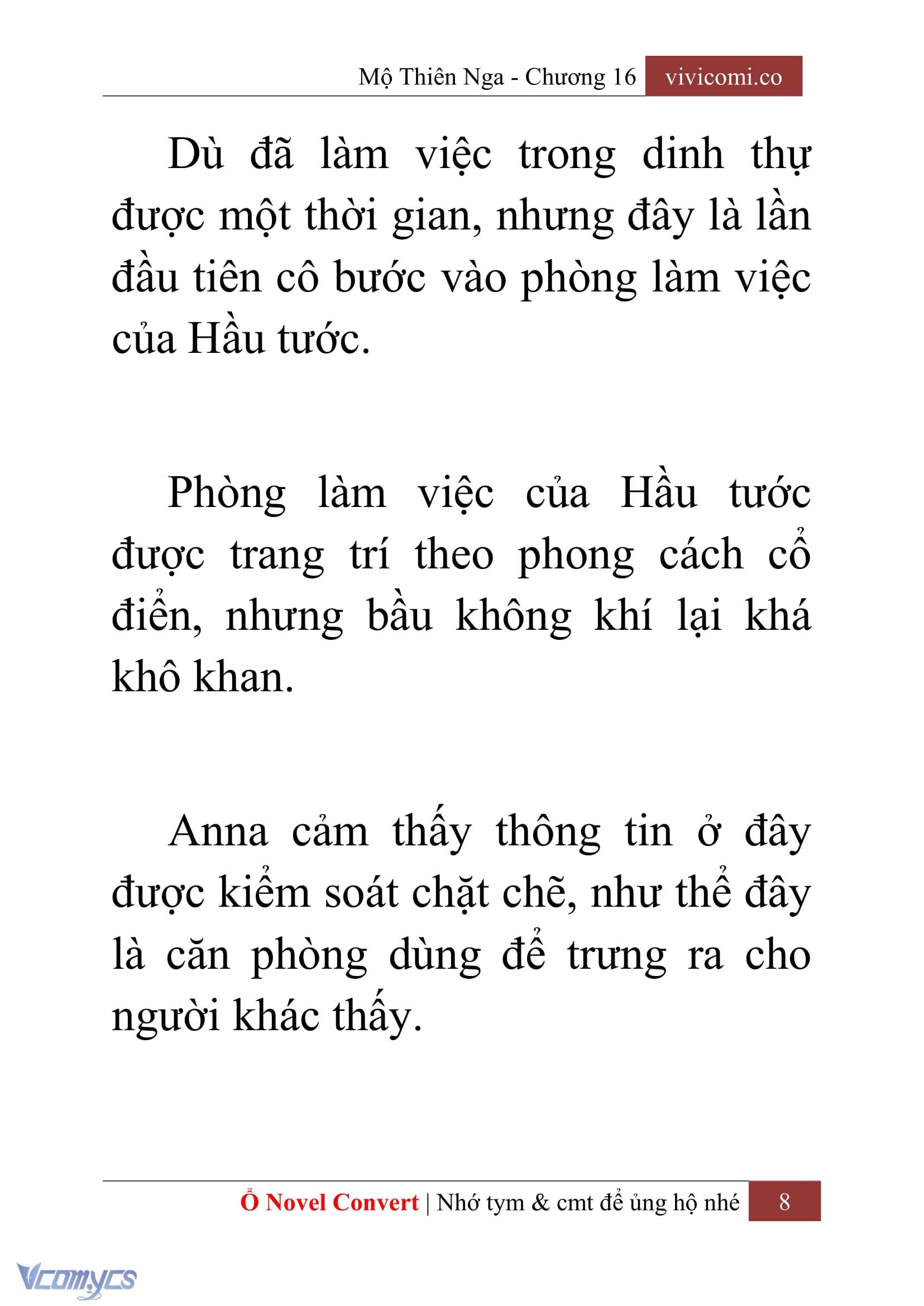 [Novel] Mộ Thiên Nga Chap 16 - Trang 2