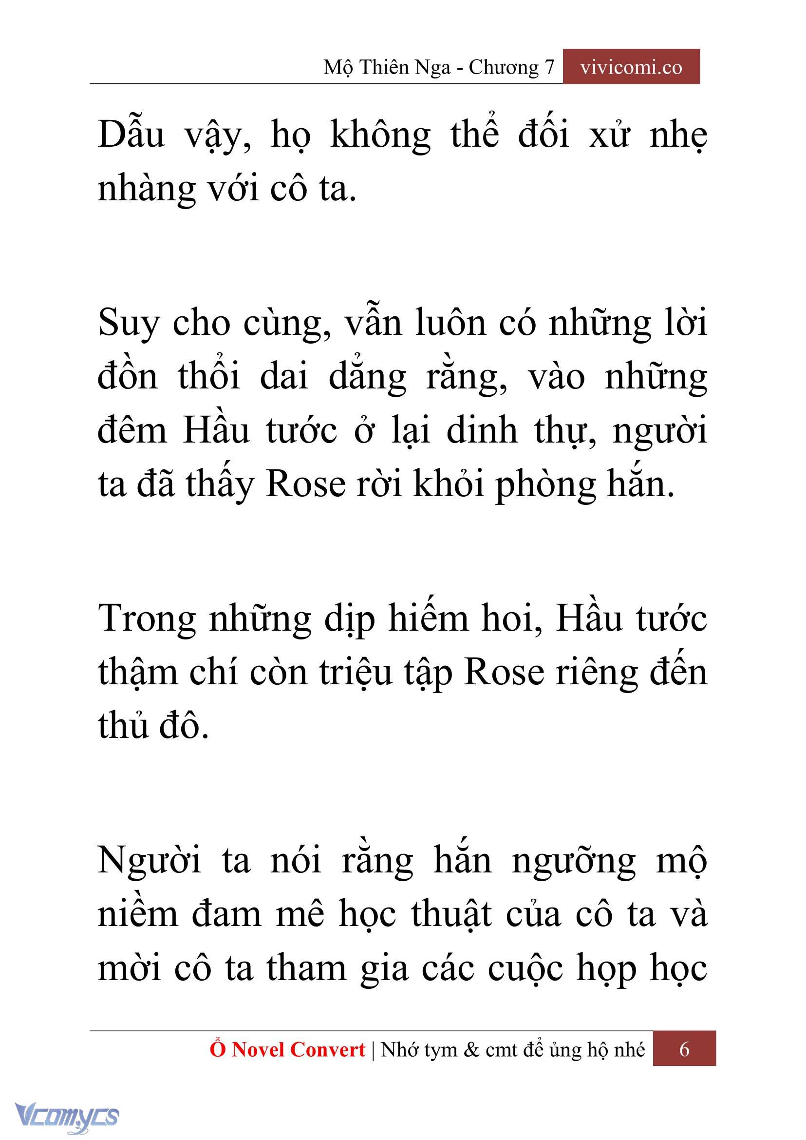 [Novel] Mộ Thiên Nga Chap 7 - Trang 2