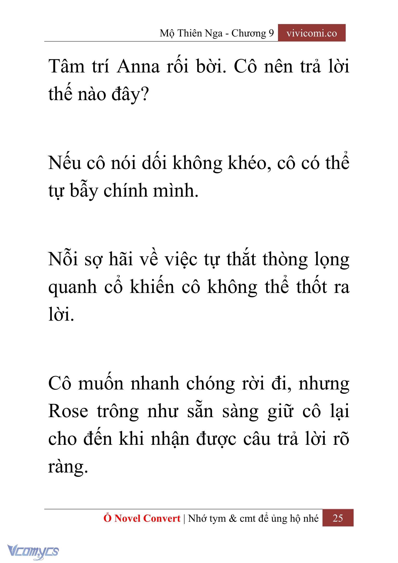 [Novel] Mộ Thiên Nga Chap 9 - Next Chap 10