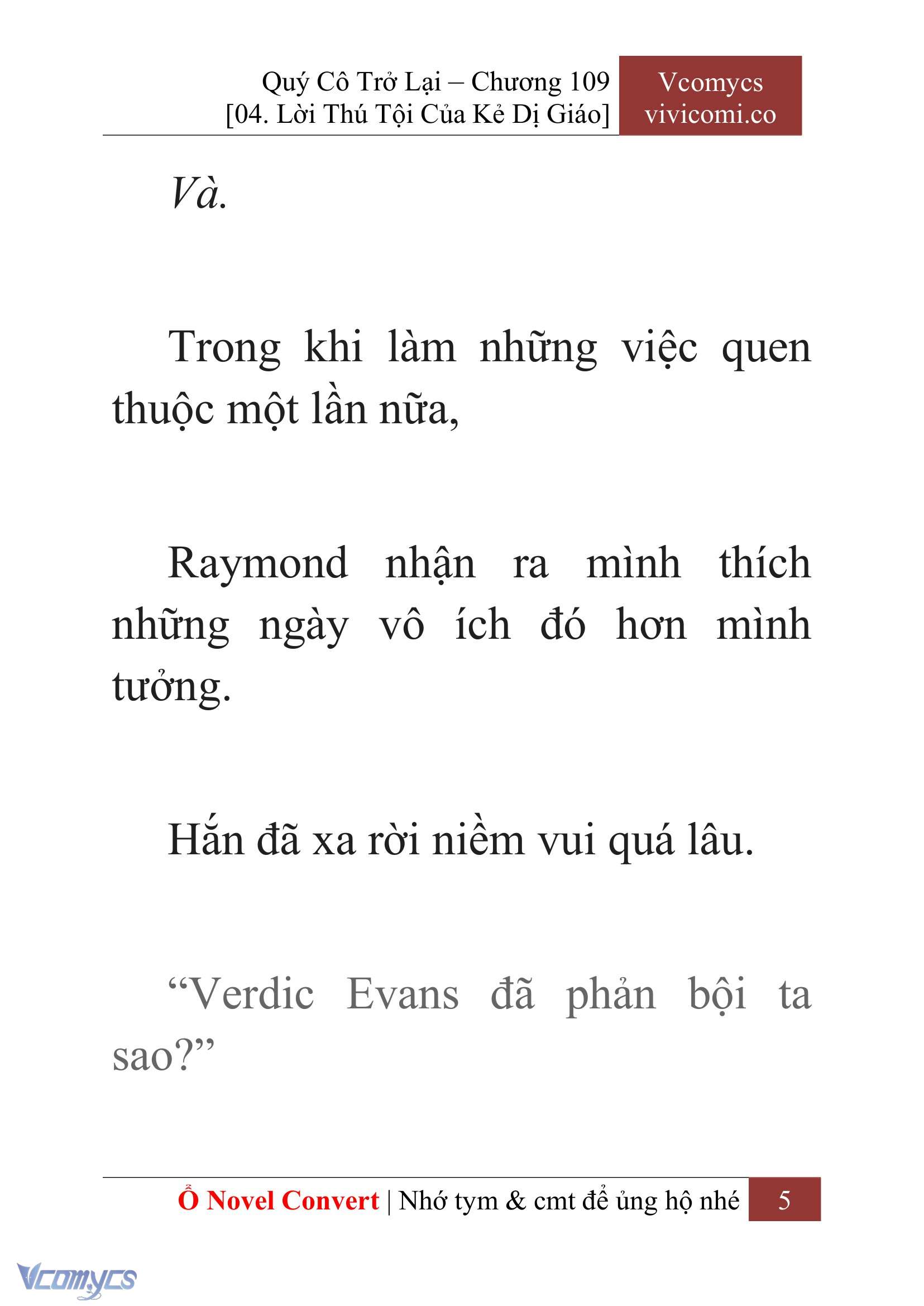 [Novel] Quý Cô Trở Lại Chap 109 - Trang 2