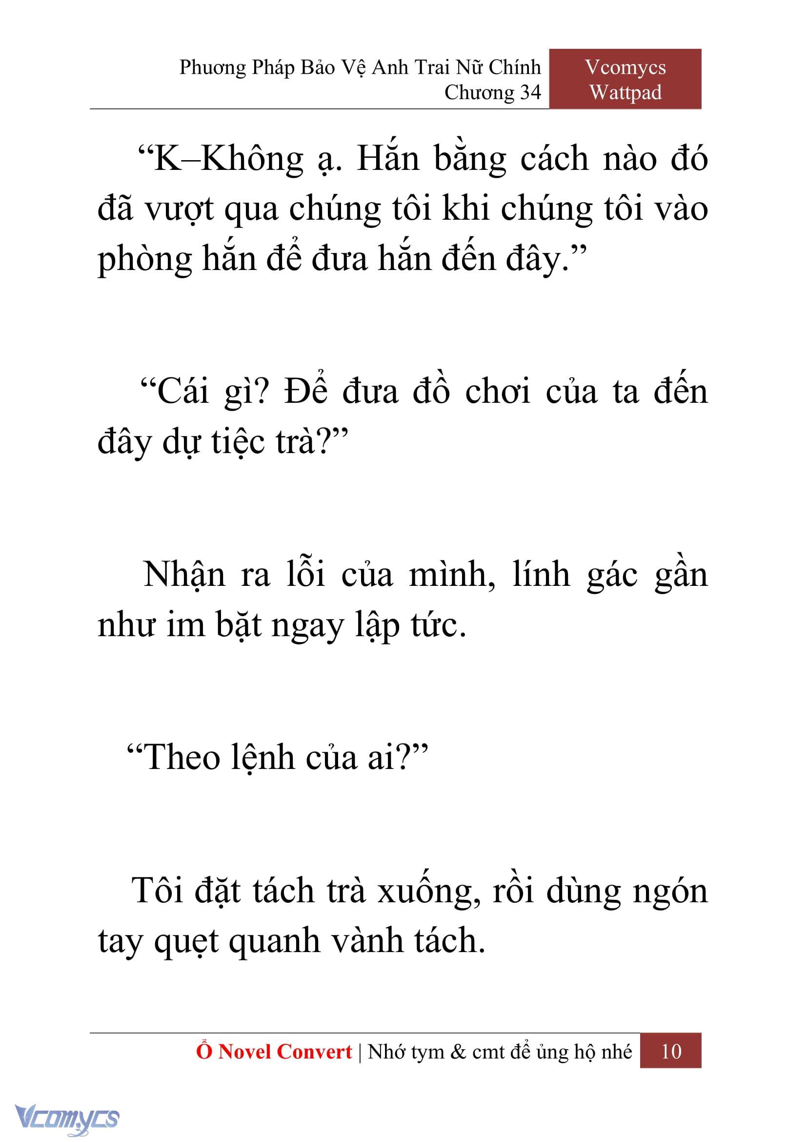 [Novel] Phương Pháp Bảo Vệ Anh Trai Nữ Chính Chap 34 - Trang 2