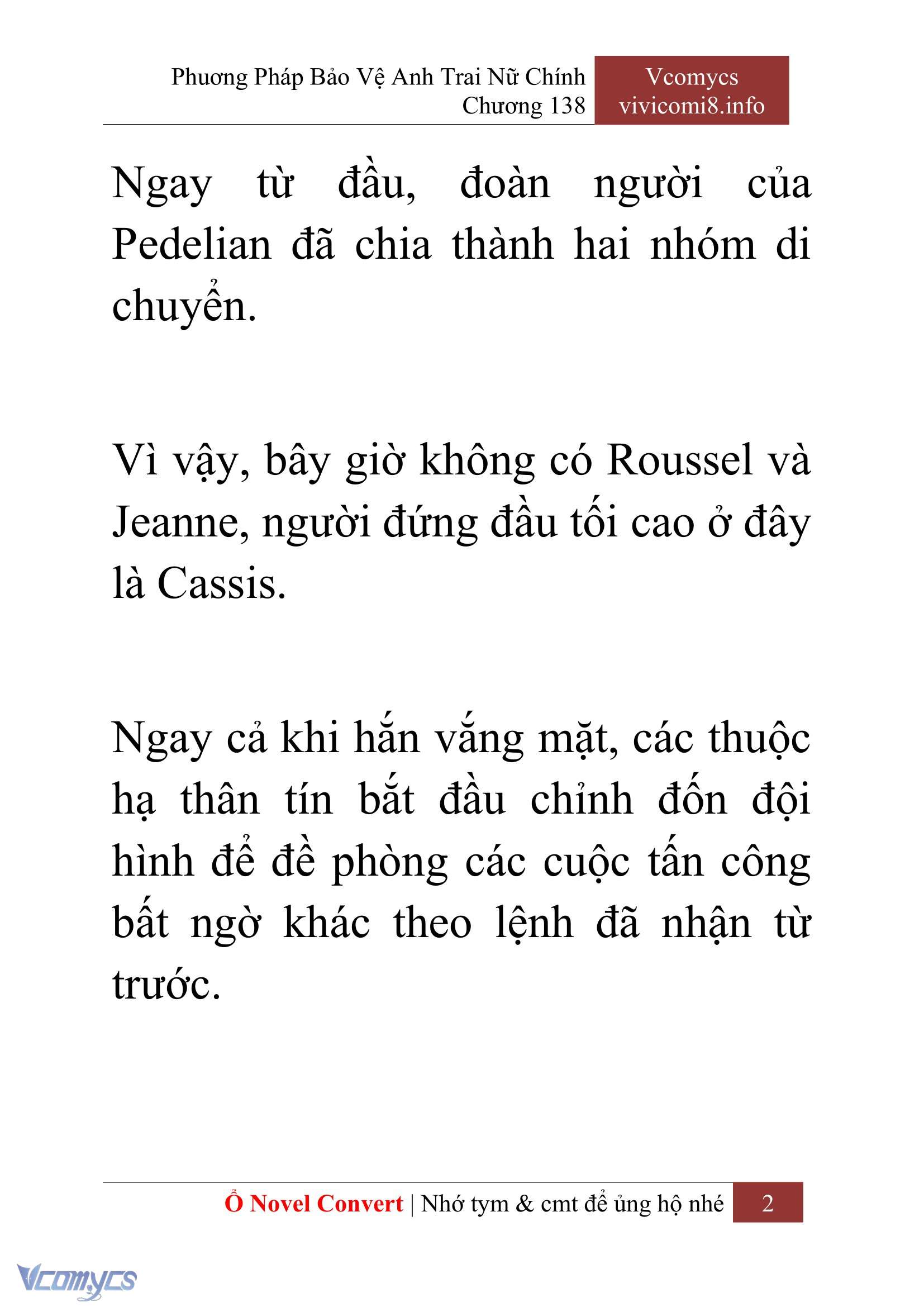 [Novel] Phương Pháp Bảo Vệ Anh Trai Nữ Chính Chap 138 - Trang 2