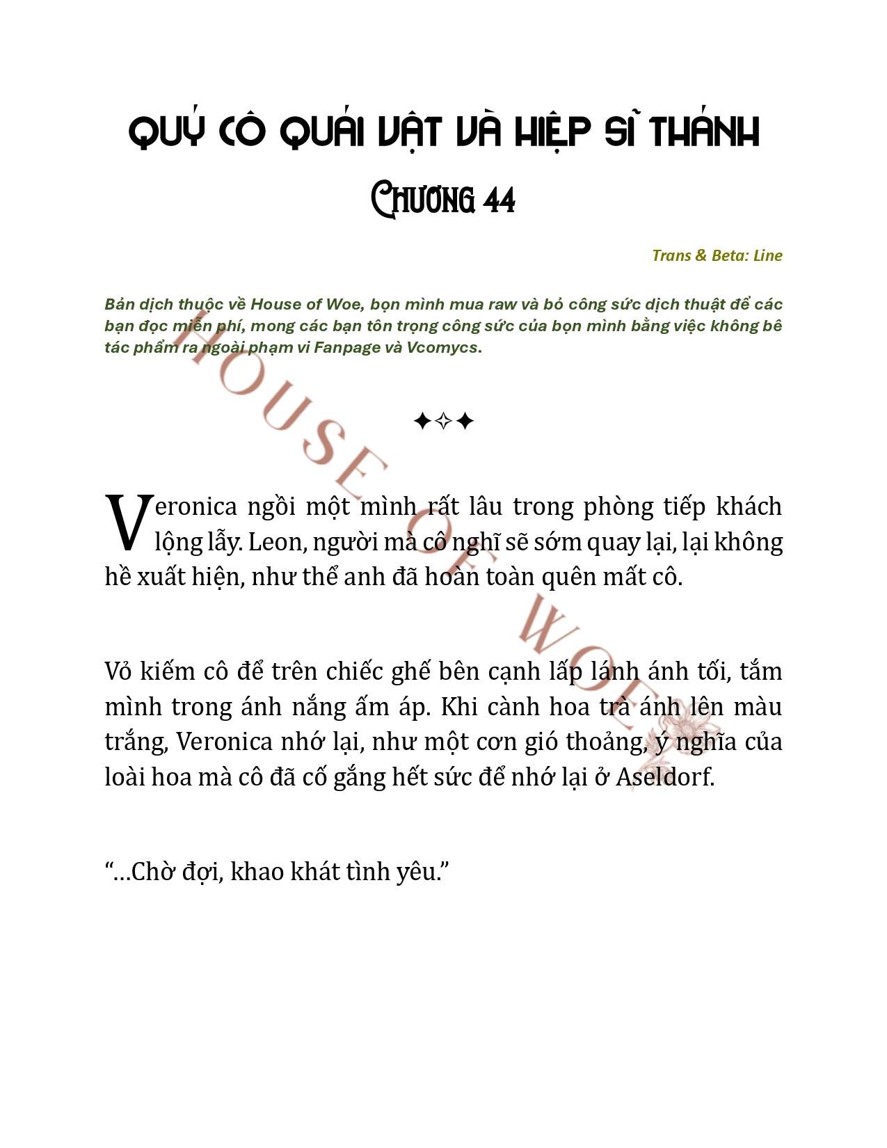 [NOVEL] QUÝ CÔ QUÁI VẬT VÀ HIỆP SĨ THÁNH Chap 44 - Trang 2