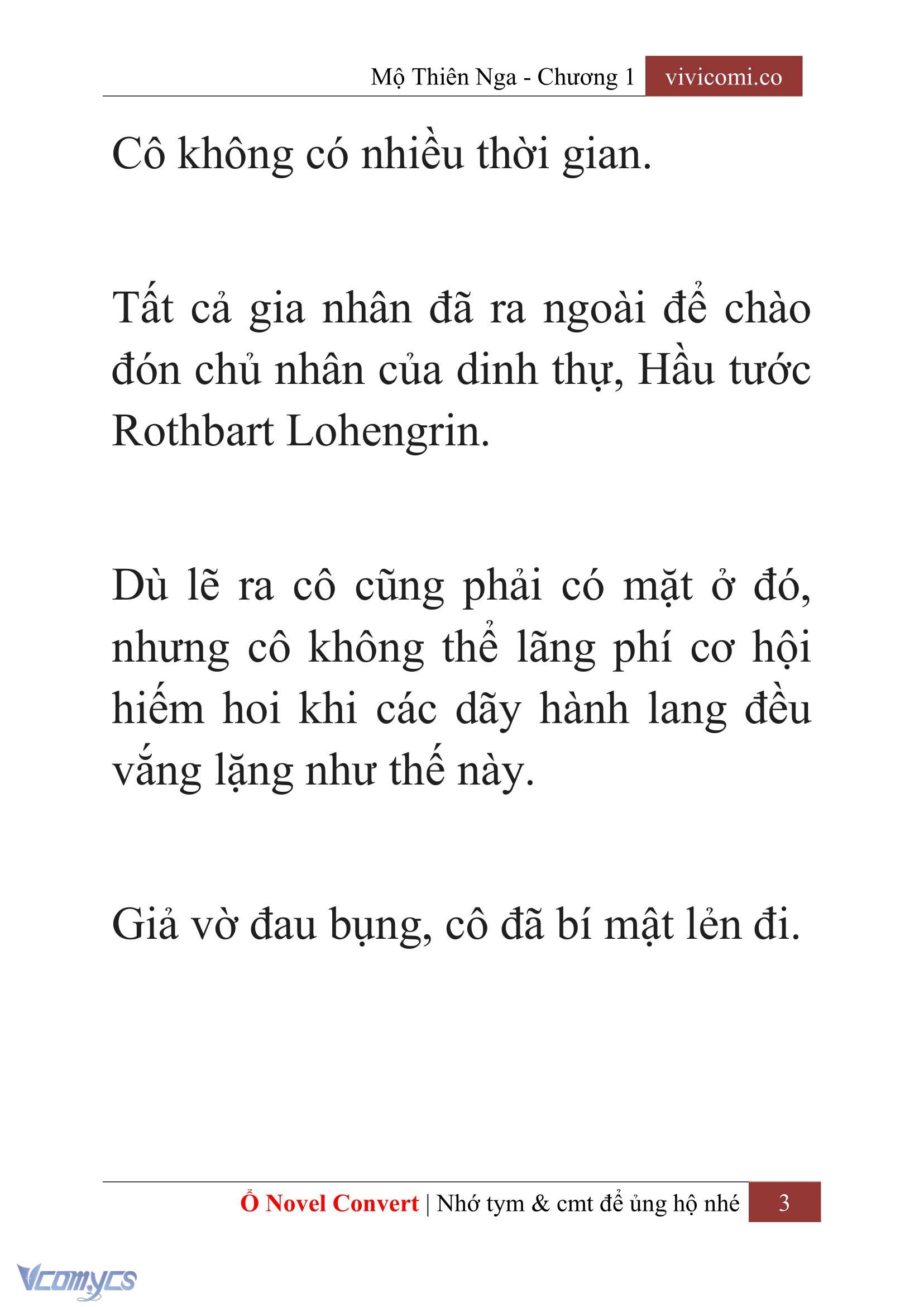 [Novel] Mộ Thiên Nga Chap 1 - Trang 2