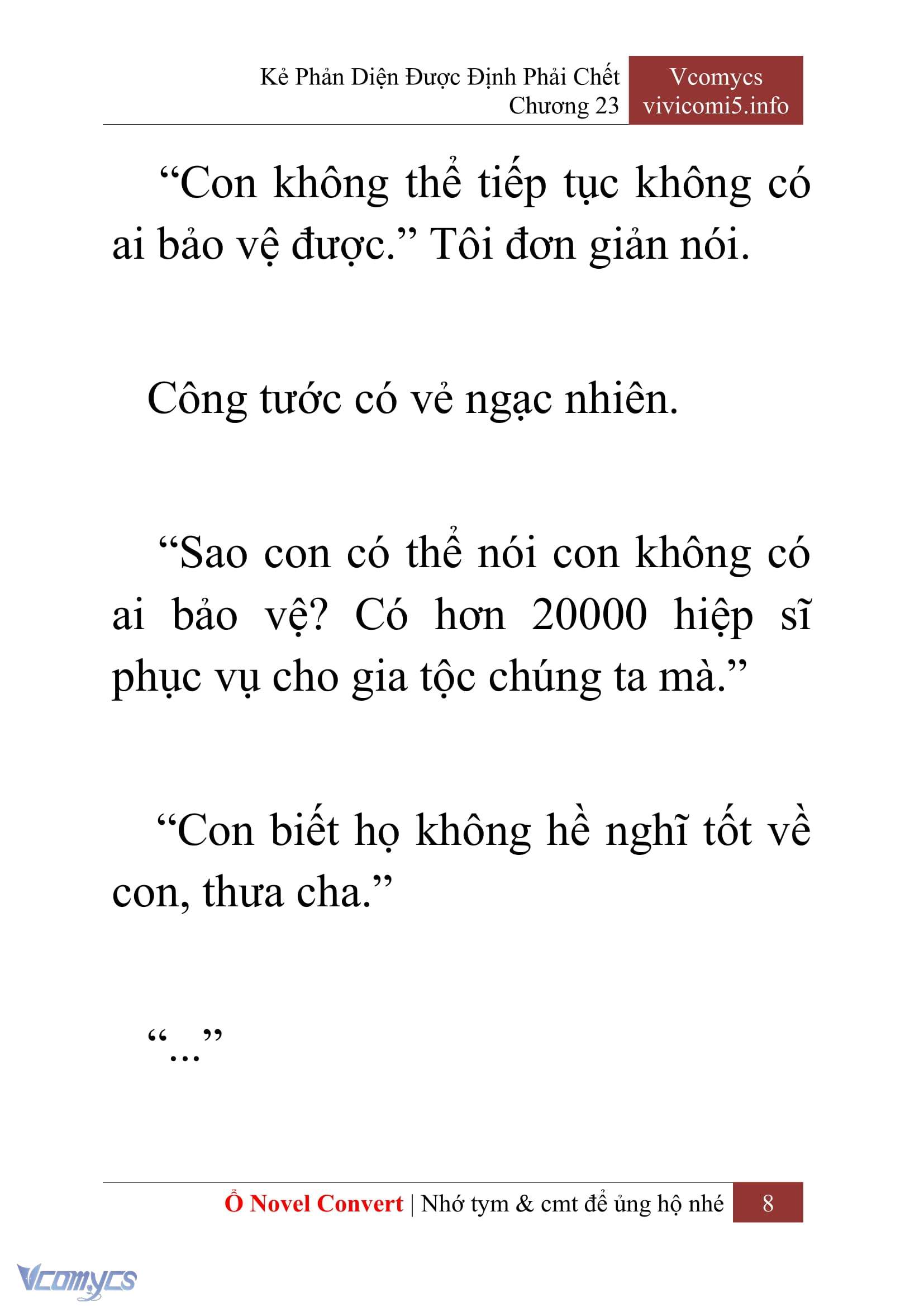 [Novel] Kẻ Phản Diện Được Định Phải Chết Chap 23 - Trang 2