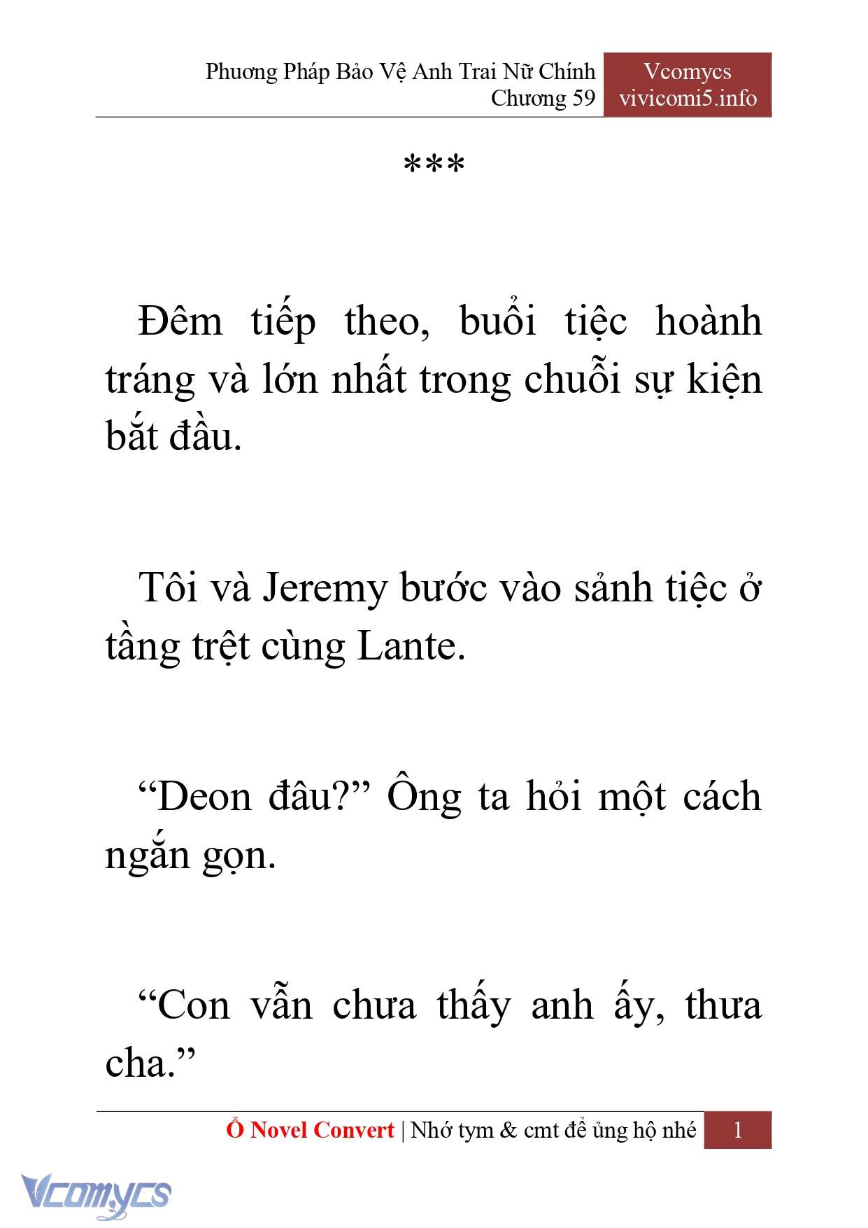 [Novel] Phương Pháp Bảo Vệ Anh Trai Nữ Chính Chap 59 - Trang 2