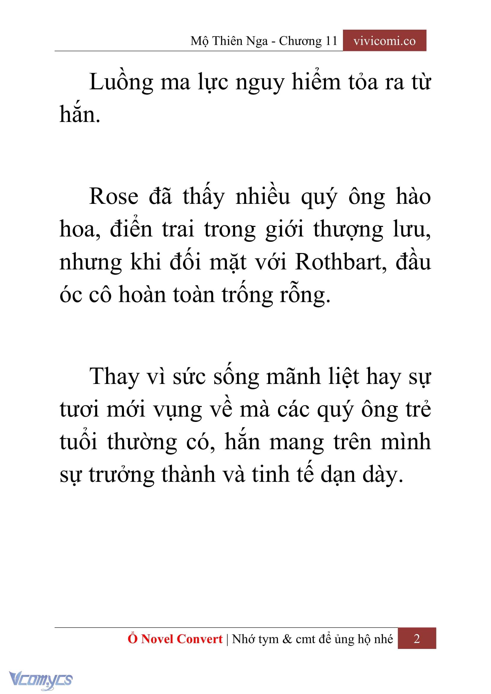 [Novel] Mộ Thiên Nga Chap 11 - Trang 2