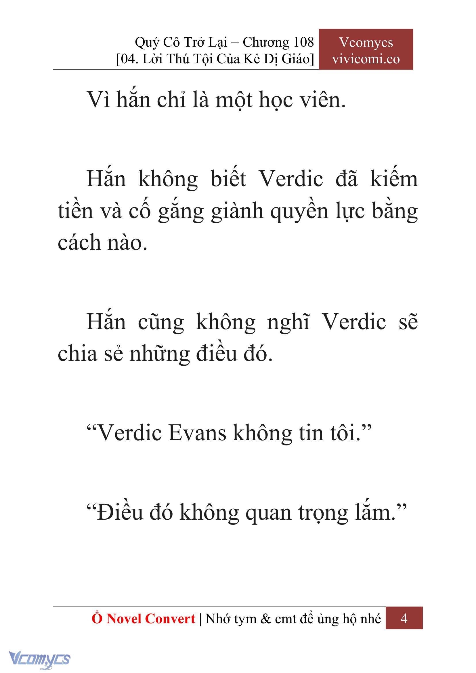 [Novel] Quý Cô Trở Lại Chap 108 - Trang 2