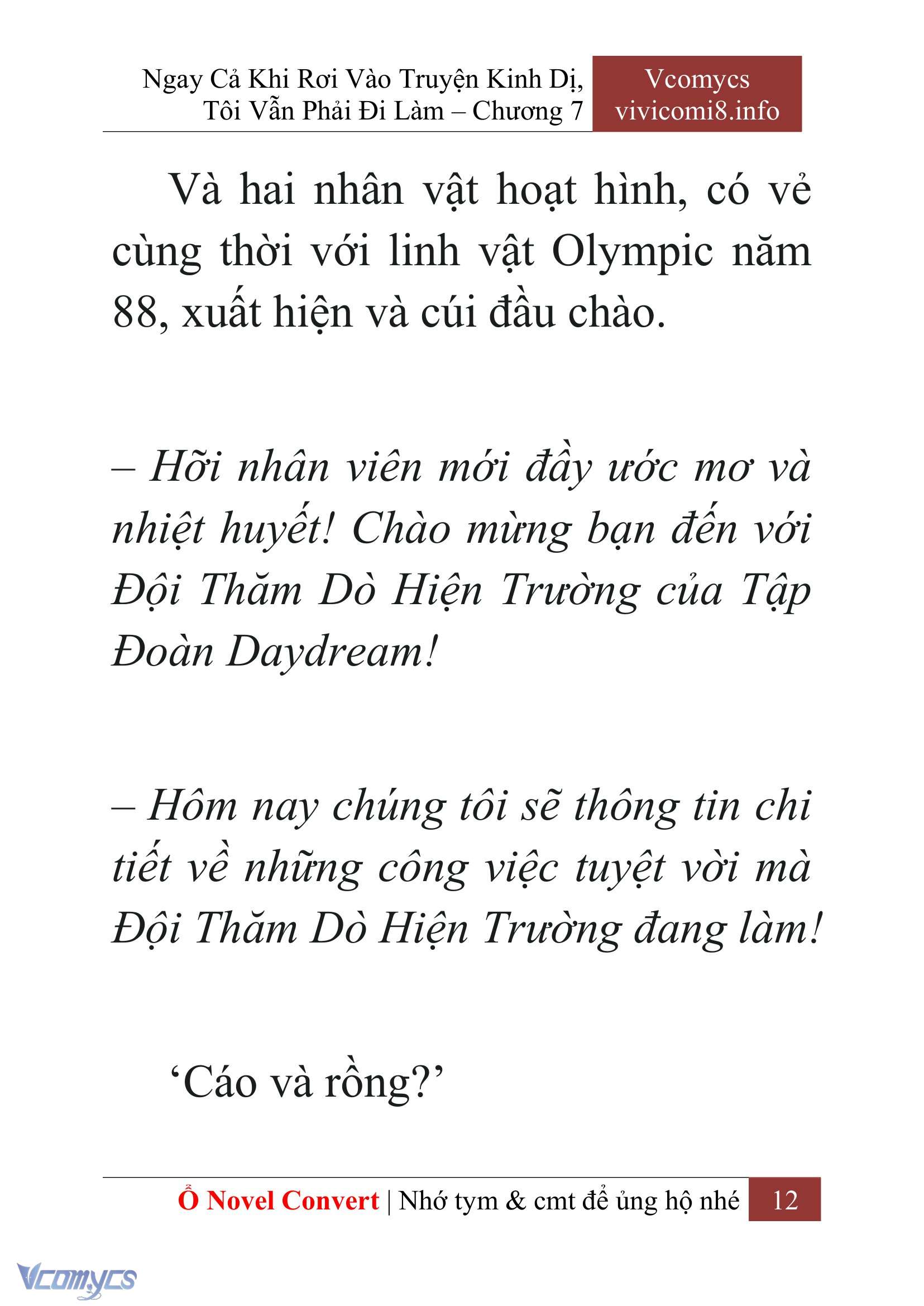 [Novel] Ngay Cả Khi Rơi Vào Truyện Kinh Dị, Tôi Vẫn Phải Đi Làm Chap 7 - Trang 2