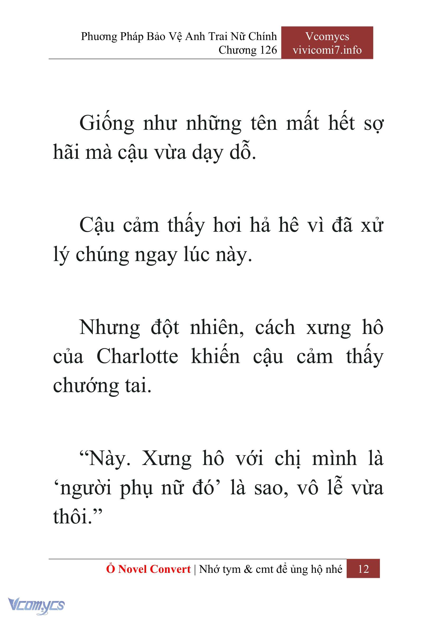 [Novel] Phương Pháp Bảo Vệ Anh Trai Nữ Chính Chap 126 - Trang 2