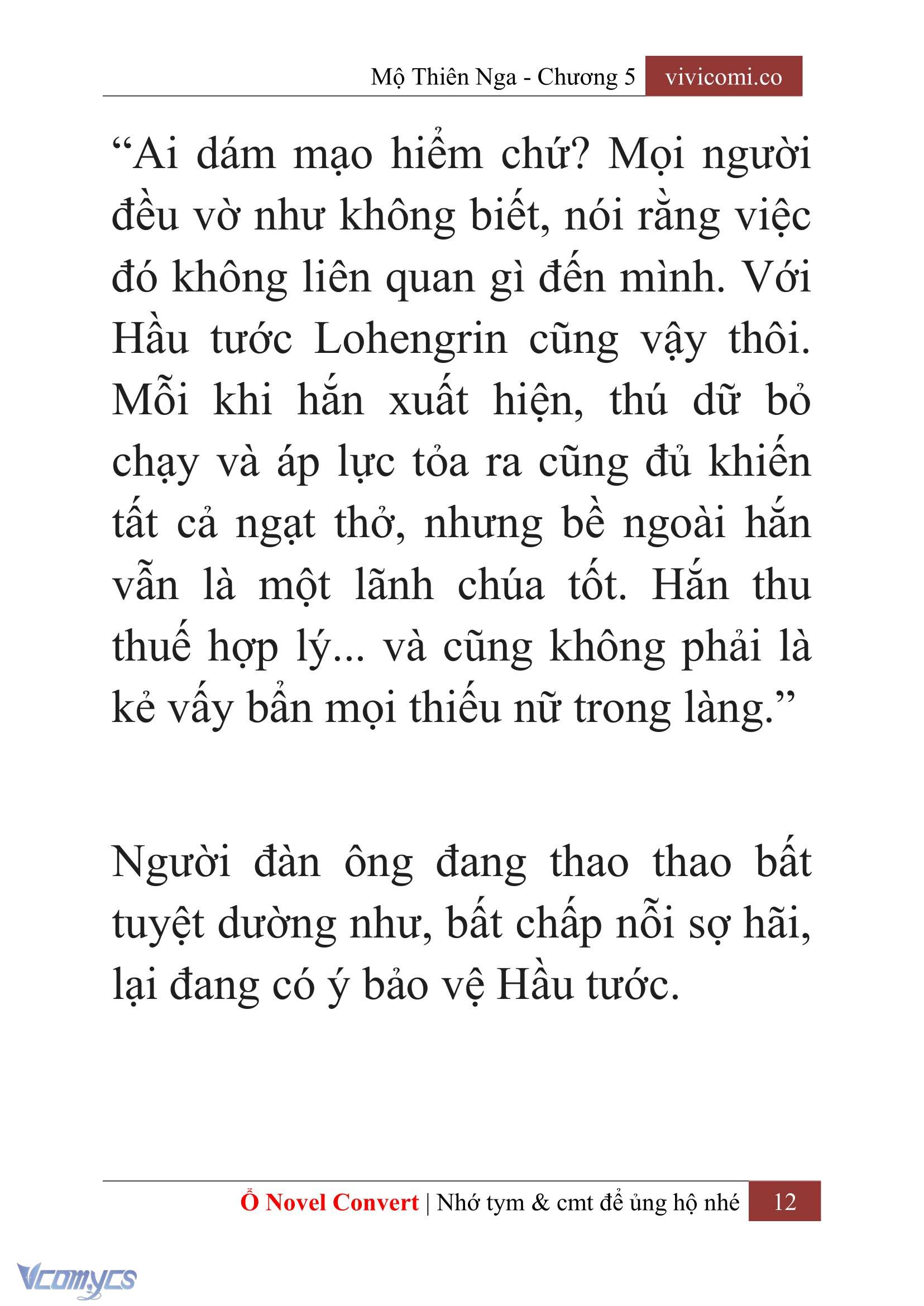 [Novel] Mộ Thiên Nga Chap 5 - Trang 2