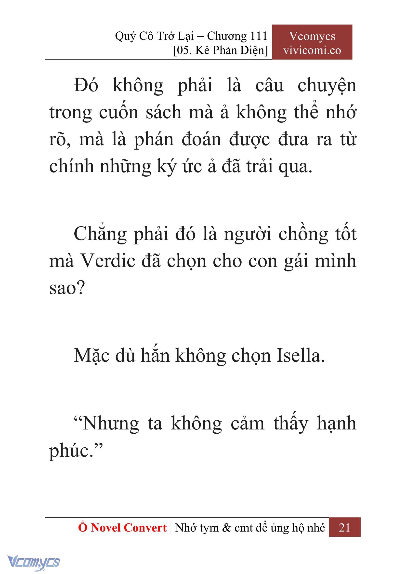 [Novel] Quý Cô Trở Lại Chap 111 - Trang 2