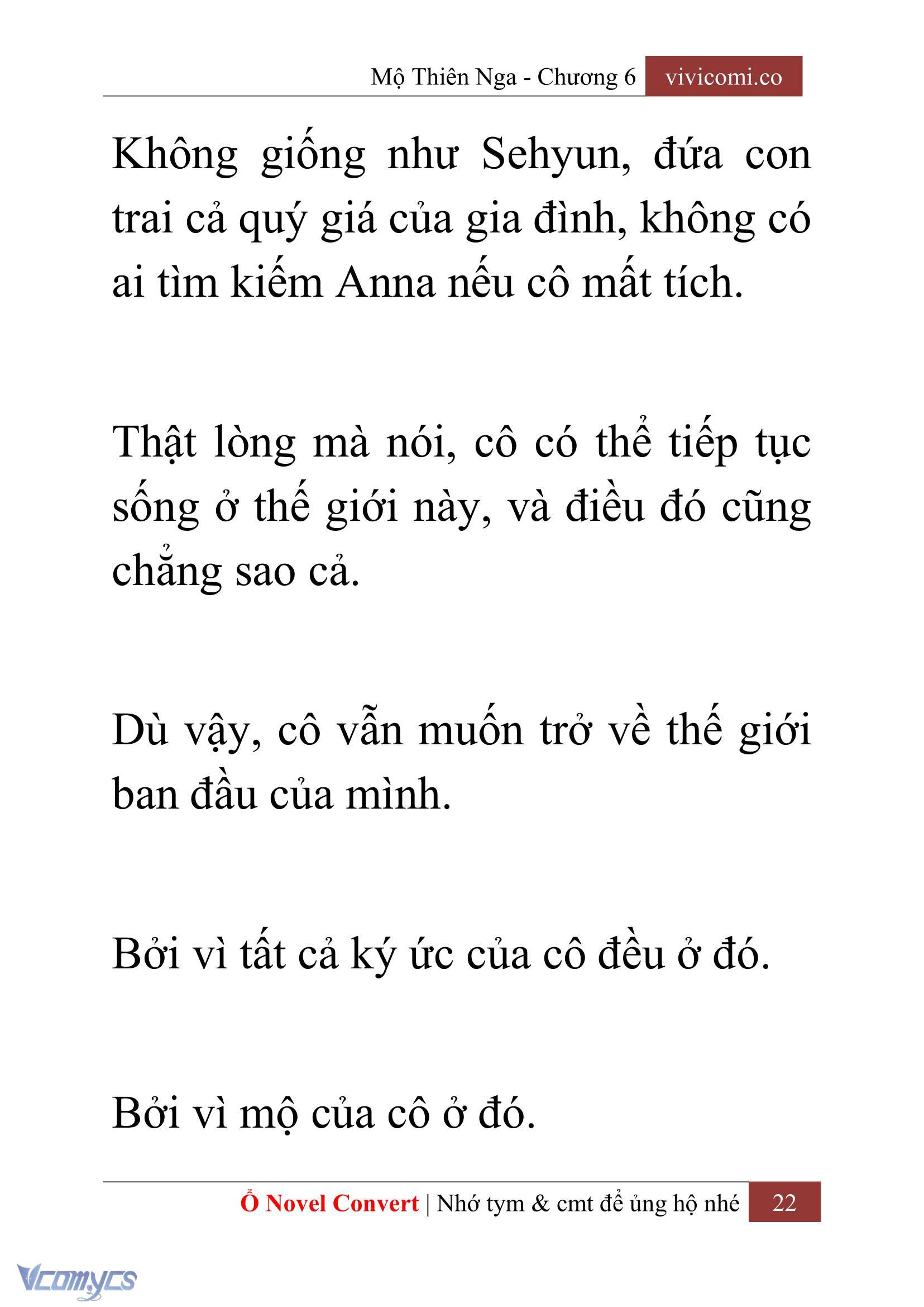 [Novel] Mộ Thiên Nga Chap 6 - Trang 2