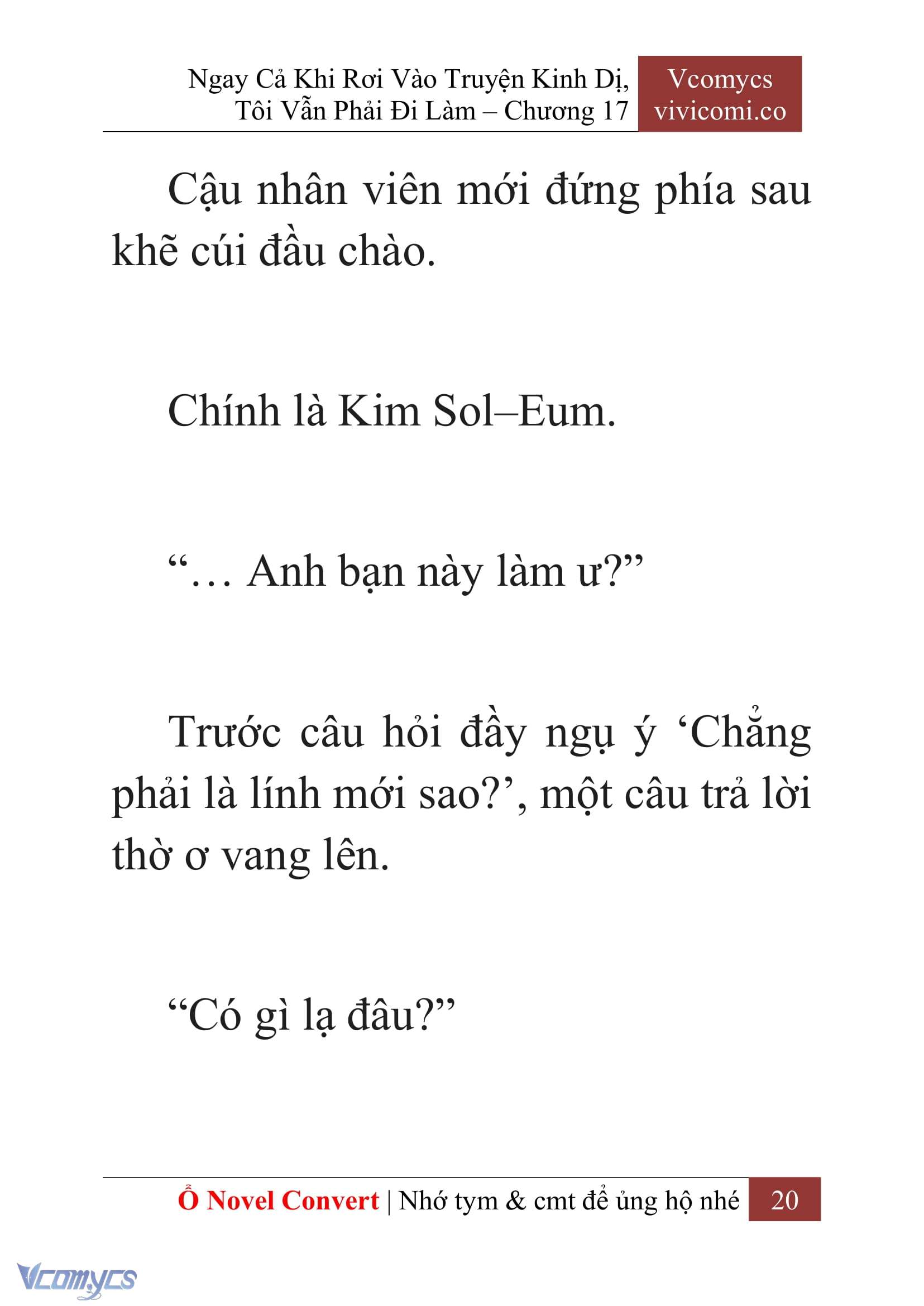 [Novel] Ngay Cả Khi Rơi Vào Truyện Kinh Dị, Tôi Vẫn Phải Đi Làm Chap 17 - Trang 2