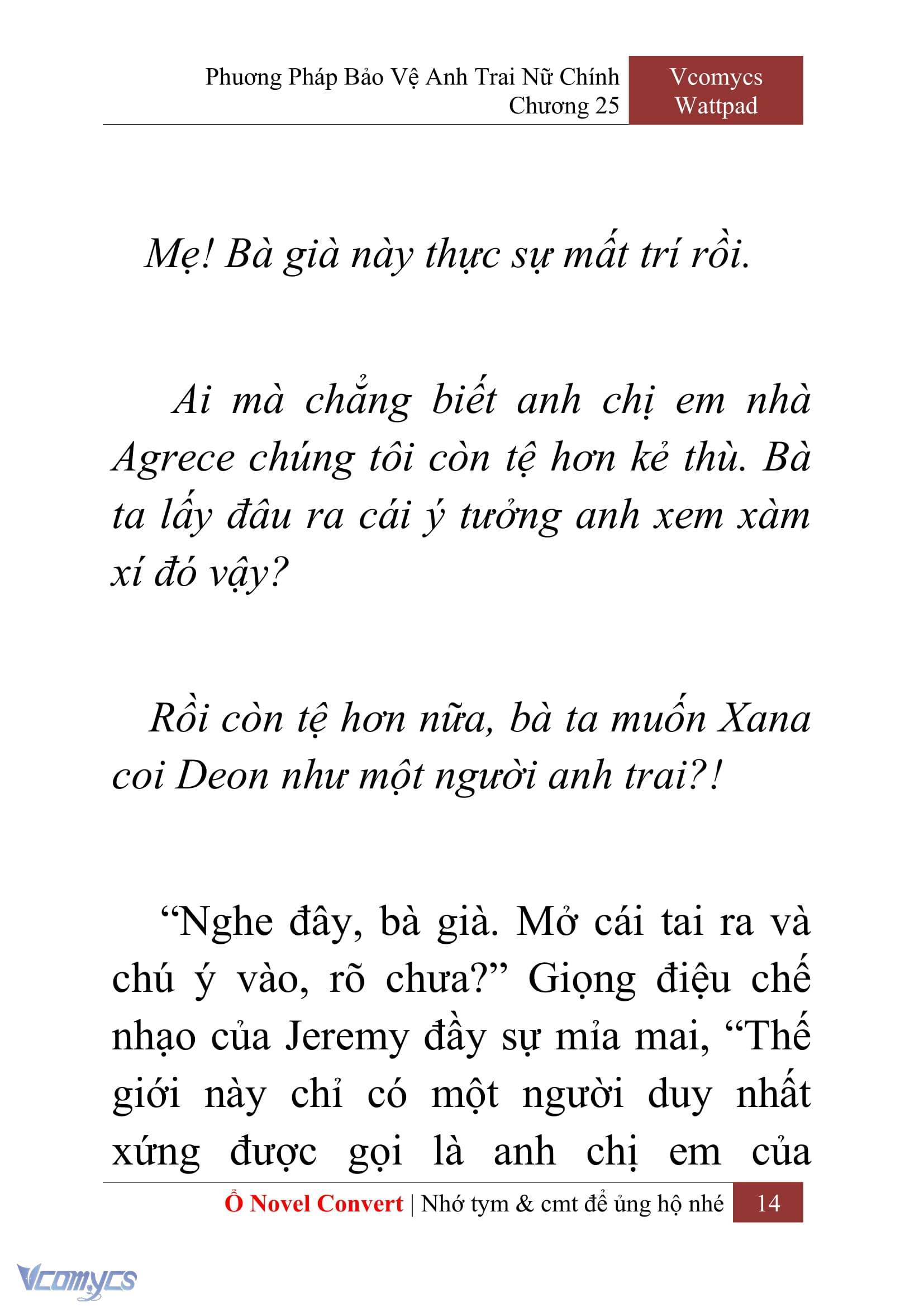 [Novel] Phương Pháp Bảo Vệ Anh Trai Nữ Chính Chap 25 - Trang 2
