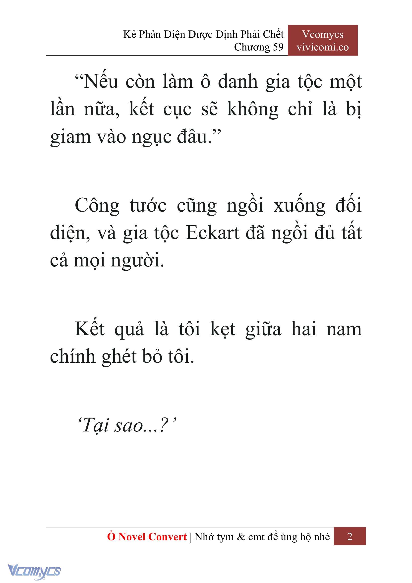[Novel] Kẻ Phản Diện Được Định Phải Chết Chap 59 - Trang 2