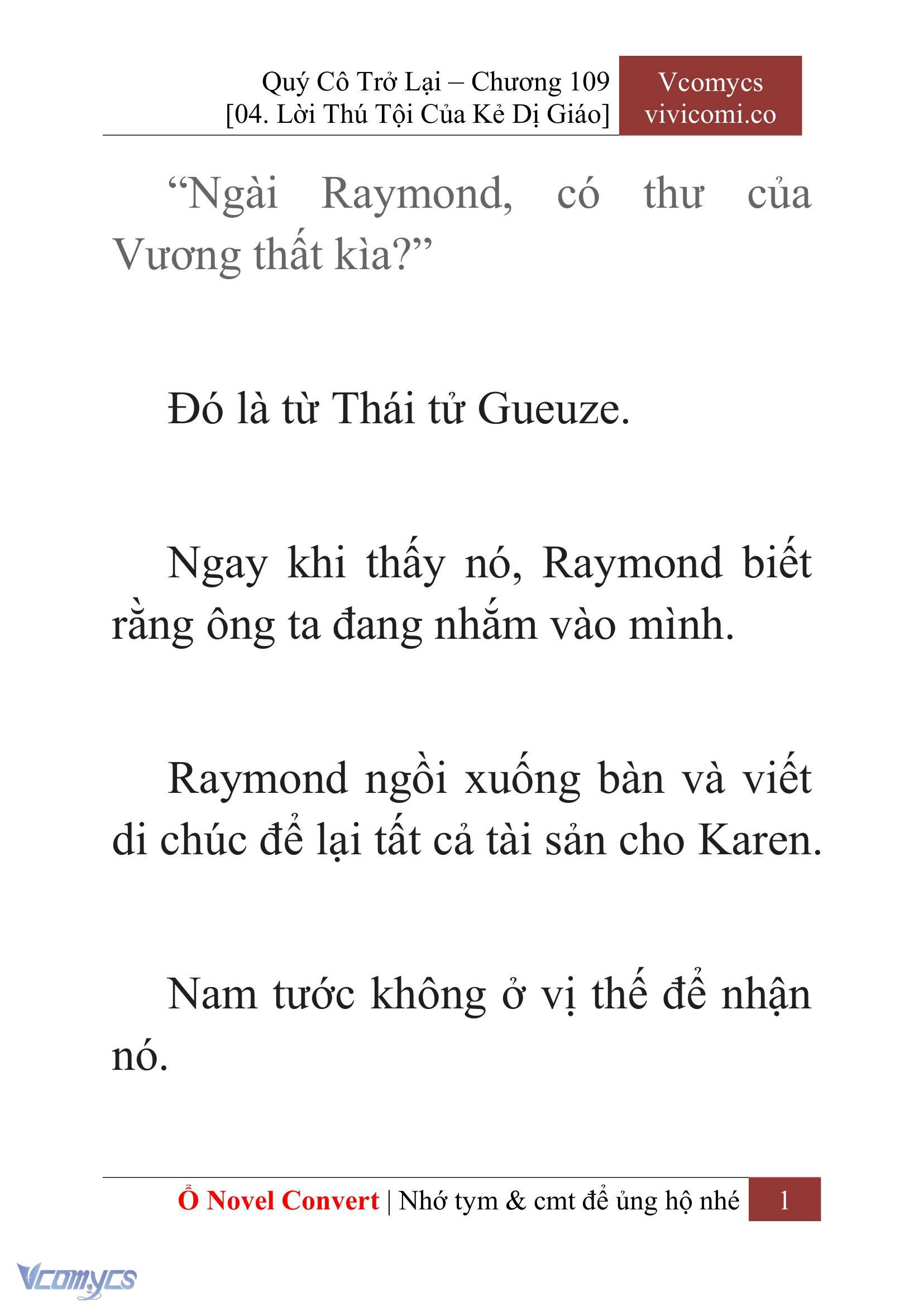 [Novel] Quý Cô Trở Lại Chap 109 - Trang 2