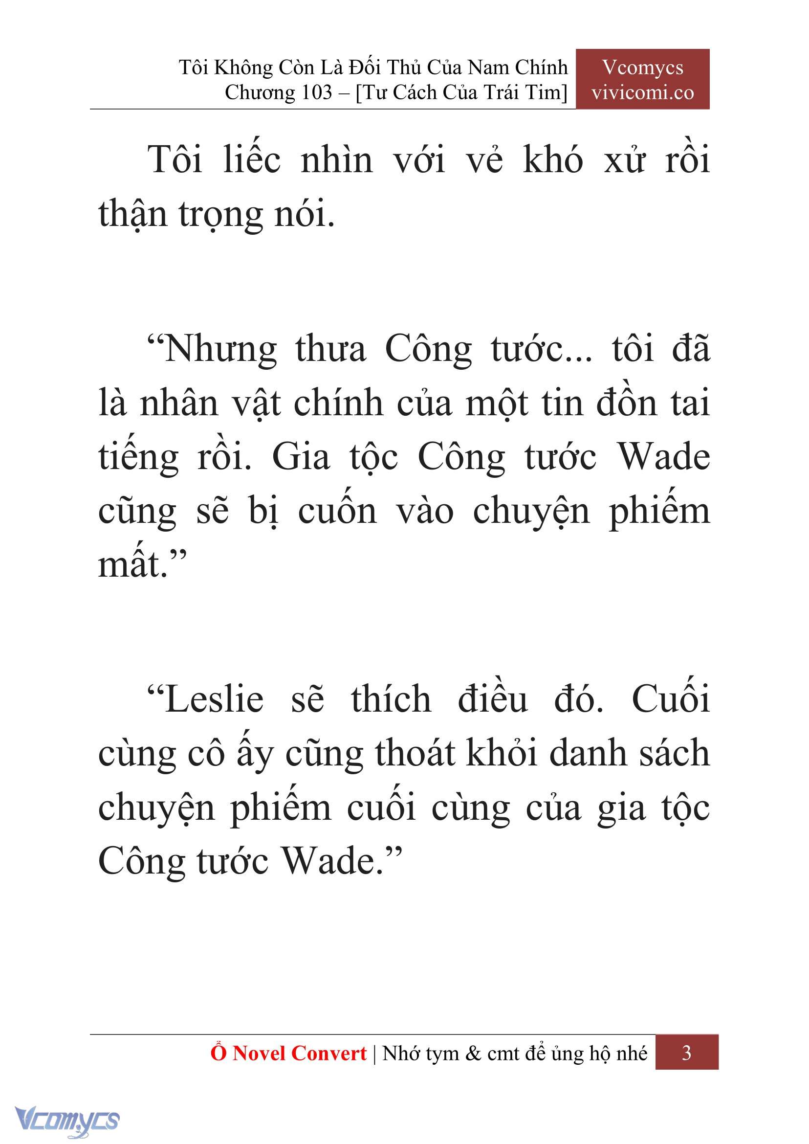 [Novel] Tôi Không Còn Là Đối Thủ Của Nam Chính Chap 103 - Trang 2