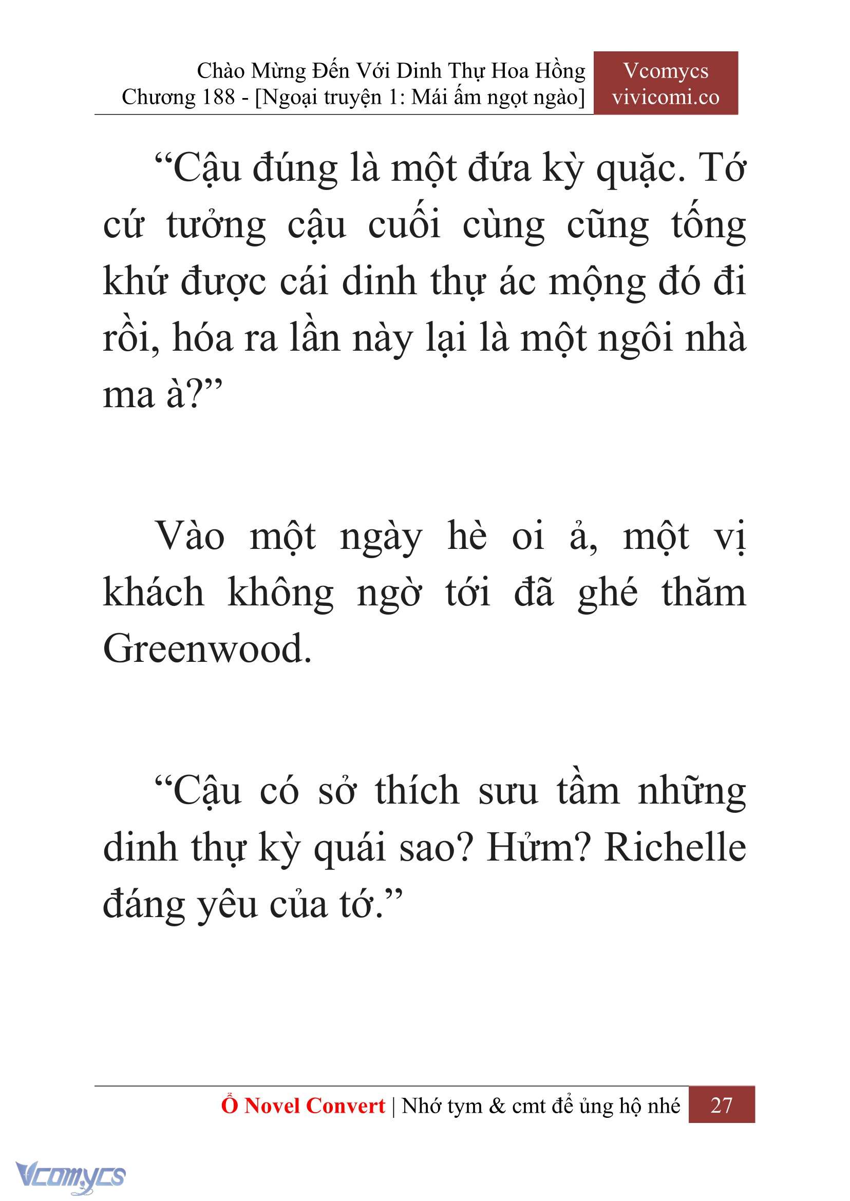 [Novel] Chào Mừng Đến Với Dinh Thự Hoa Hồng Chap 188 - Trang 2