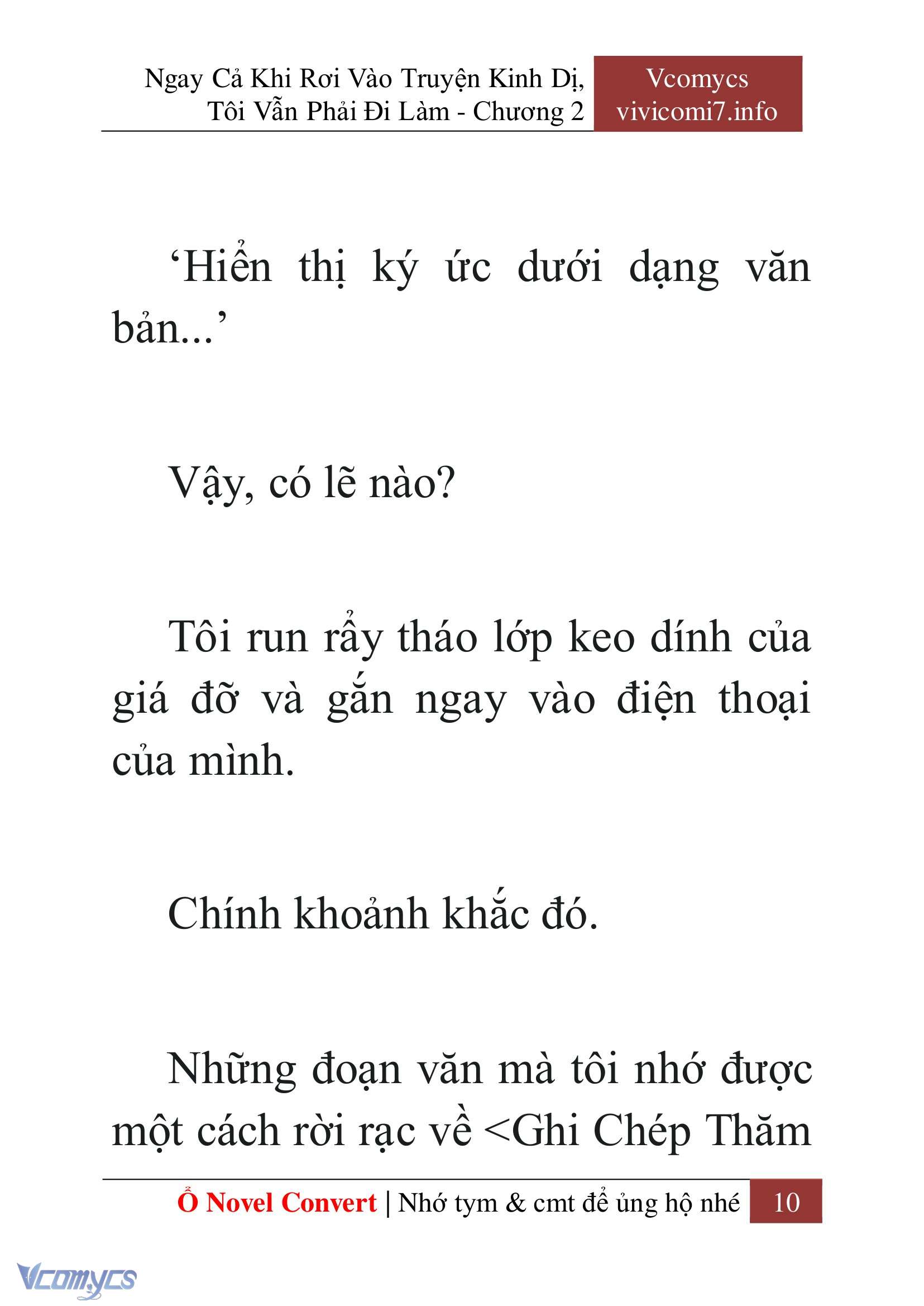 [Novel] Ngay Cả Khi Rơi Vào Truyện Kinh Dị, Tôi Vẫn Phải Đi Làm Chap 2 - Trang 2