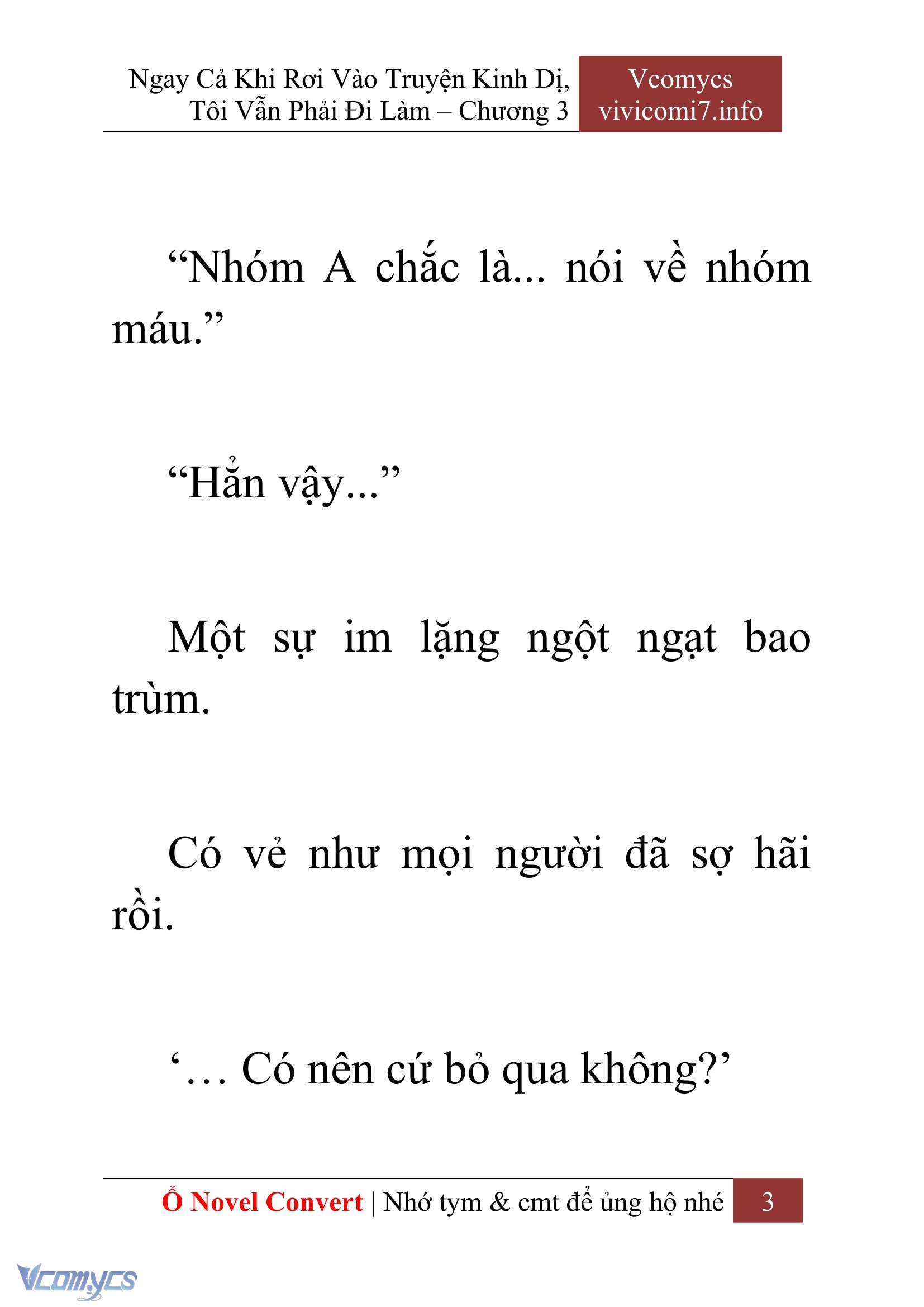 [Novel] Ngay Cả Khi Rơi Vào Truyện Kinh Dị, Tôi Vẫn Phải Đi Làm Chap 3 - Trang 2