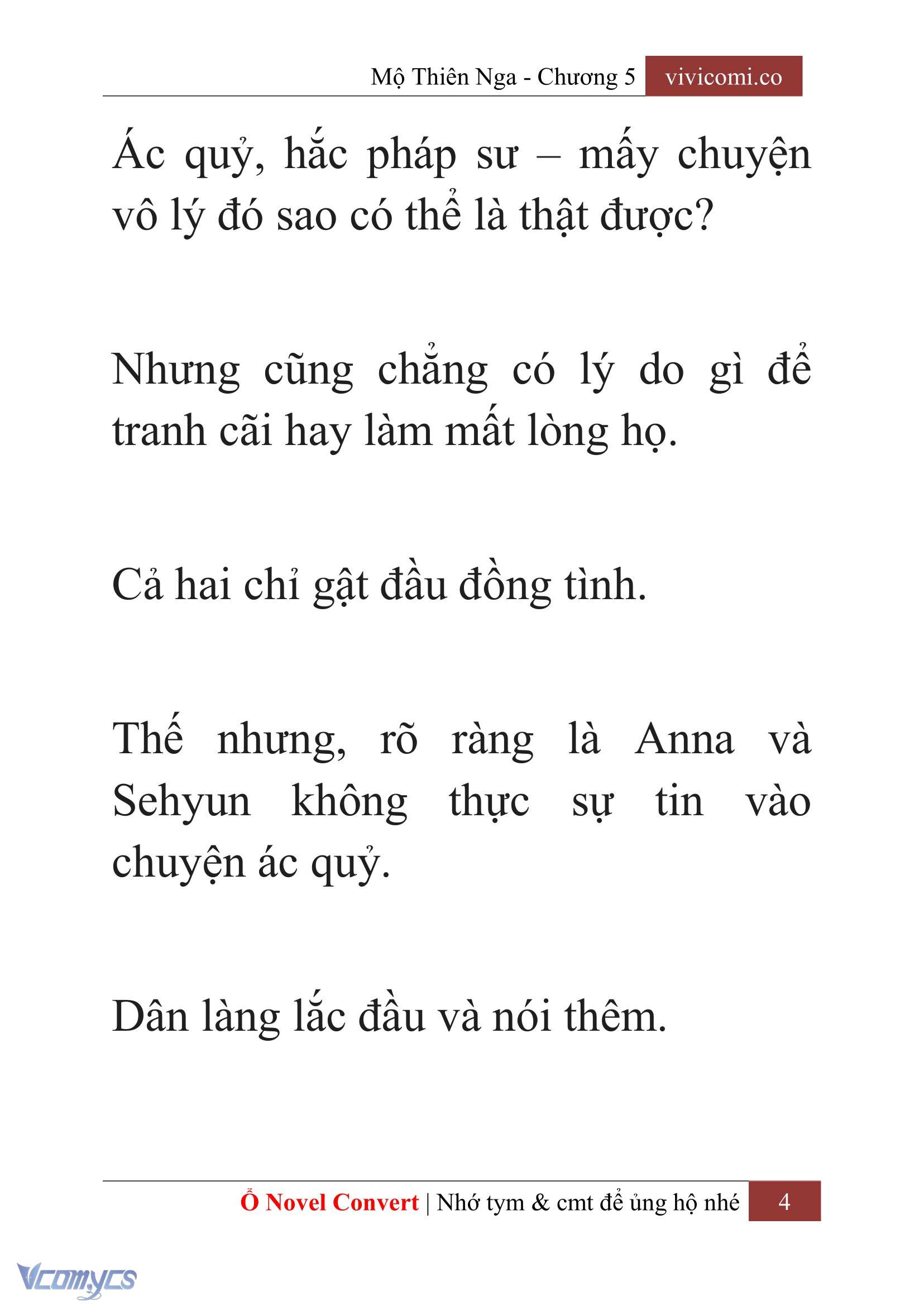 [Novel] Mộ Thiên Nga Chap 5 - Trang 2