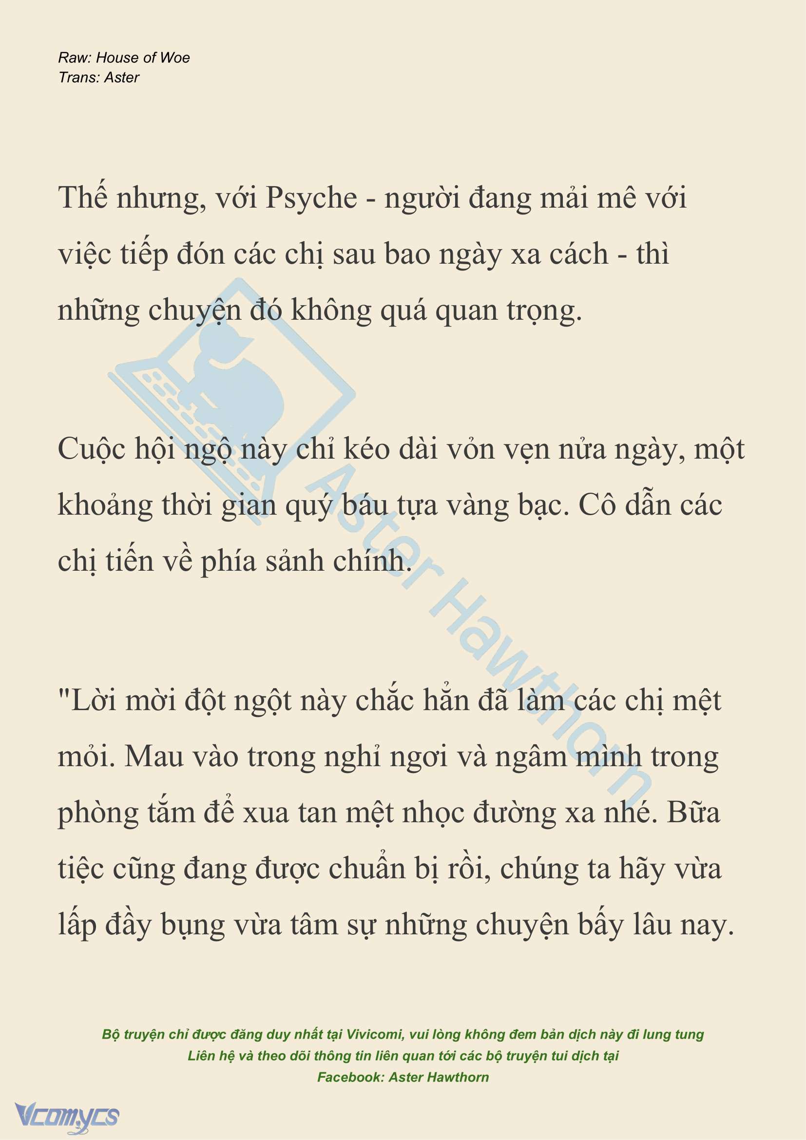 [NOVEL] Dành Cho Các Nữ Thần: Dành cho Psyche Chap 31 - Trang 2
