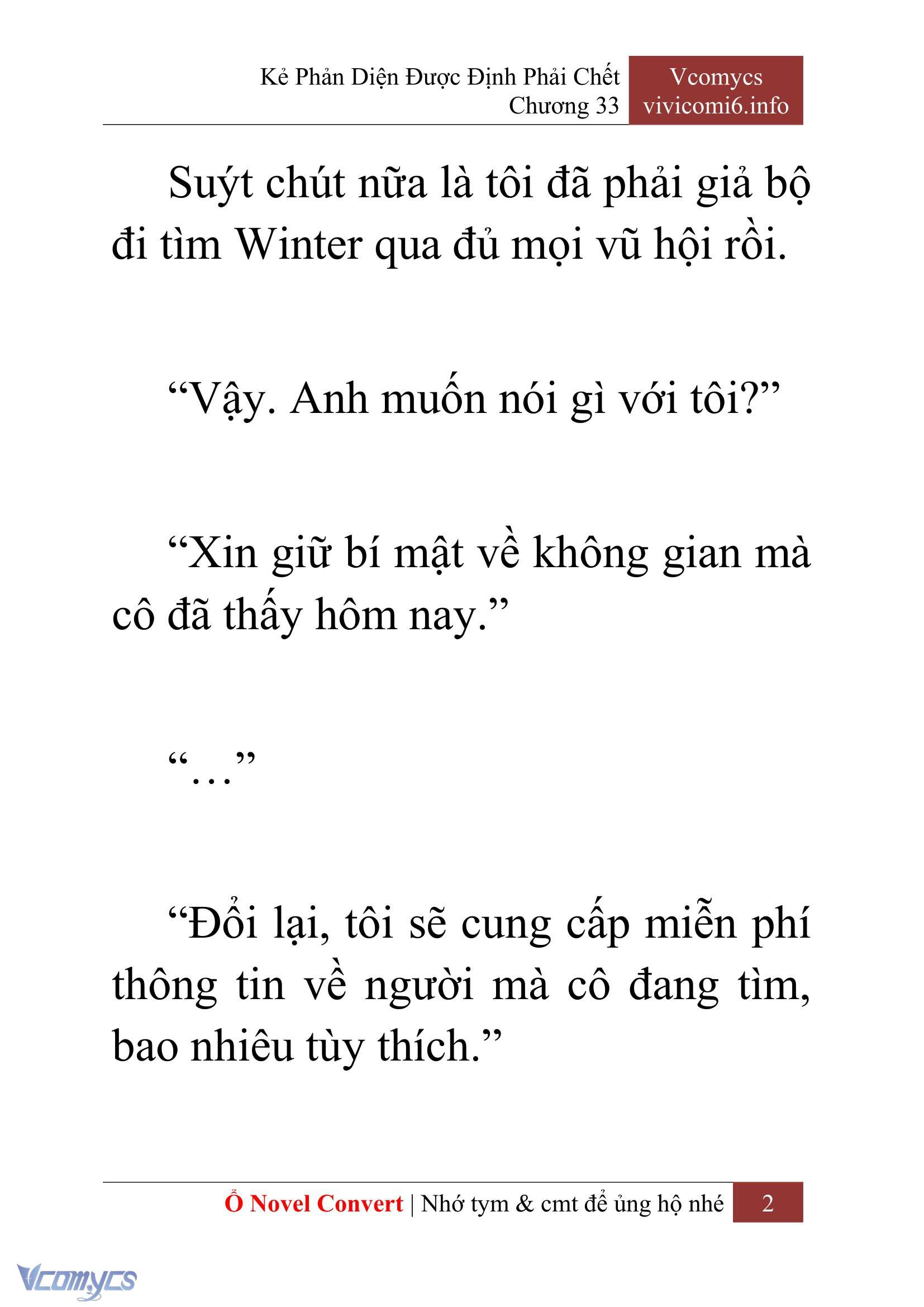 [Novel] Kẻ Phản Diện Được Định Phải Chết Chap 33 - Trang 2