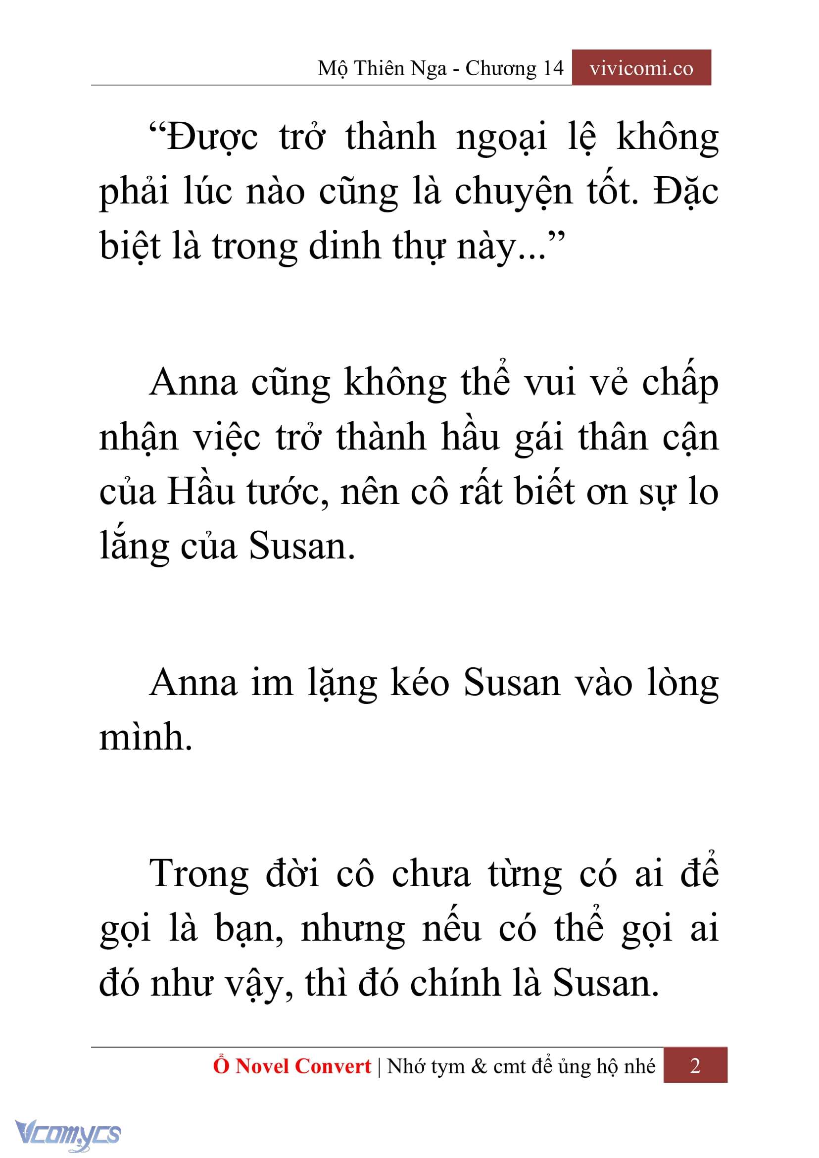[Novel] Mộ Thiên Nga Chap 14 - Trang 2