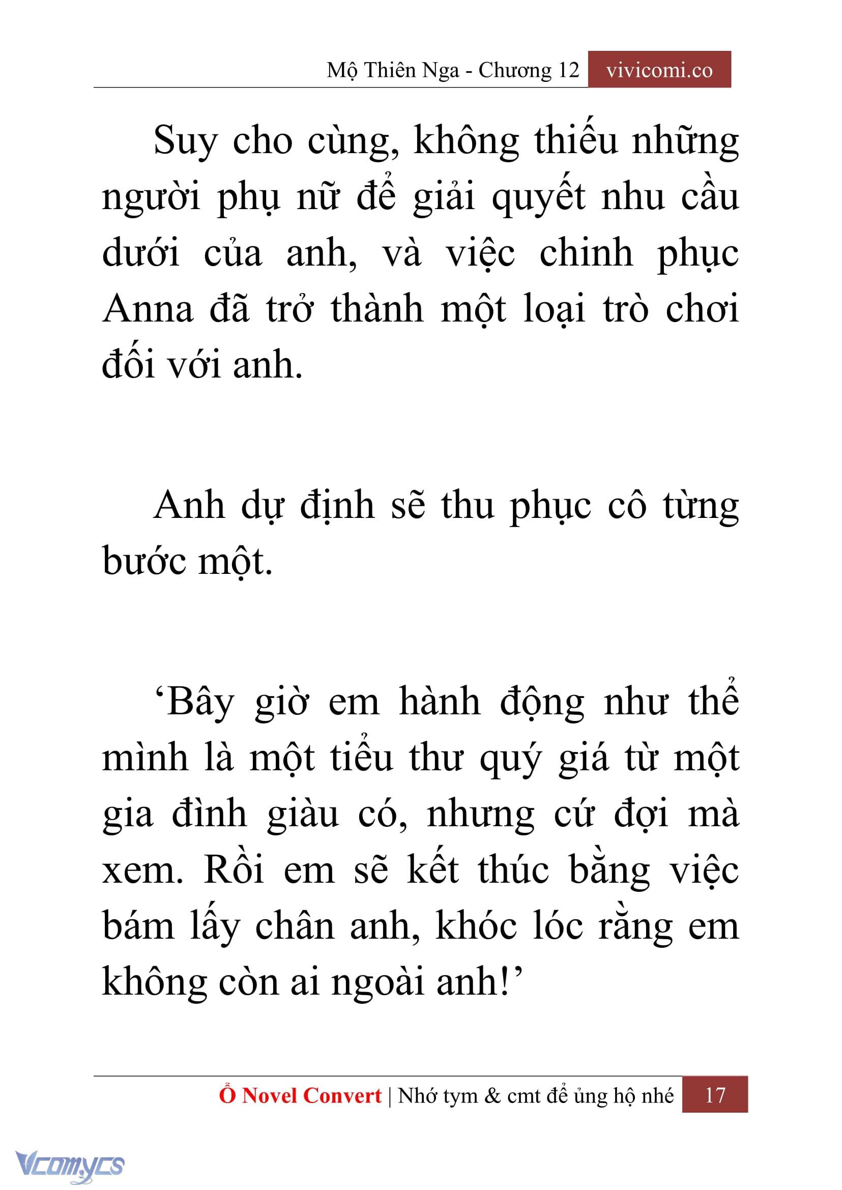 [Novel] Mộ Thiên Nga Chap 12 - Trang 2