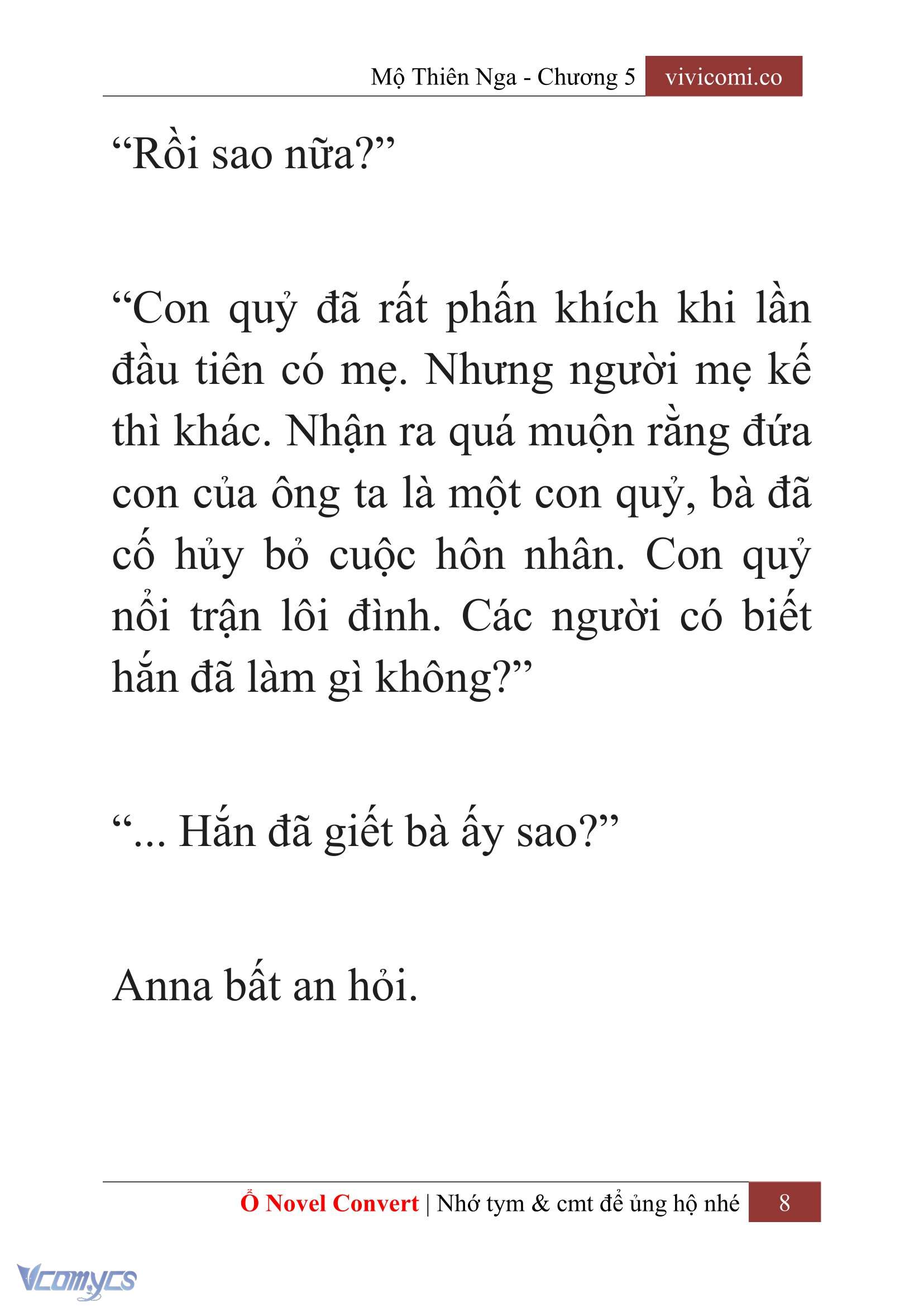 [Novel] Mộ Thiên Nga Chap 5 - Trang 2