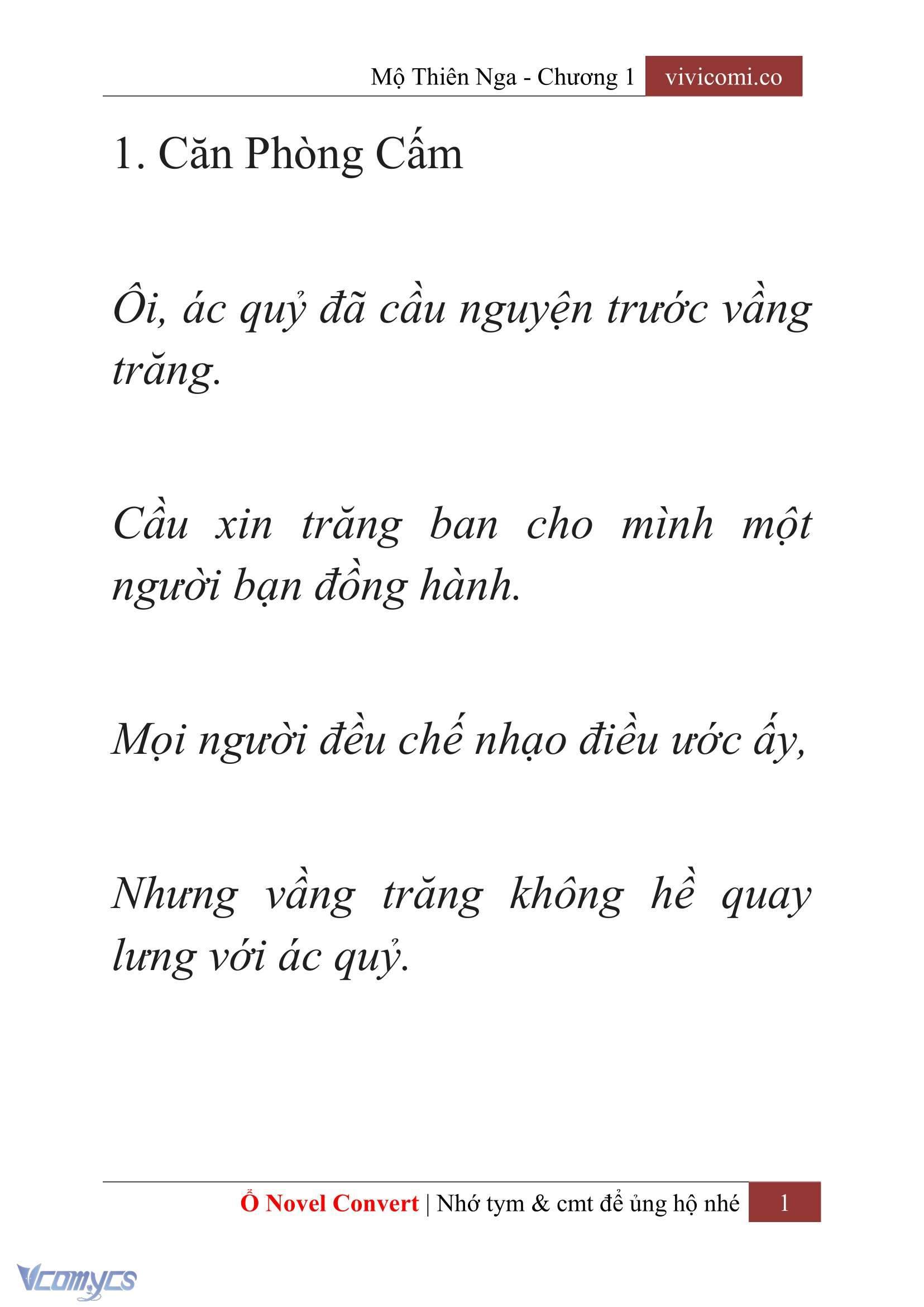 [Novel] Mộ Thiên Nga Chap 1 - Trang 2
