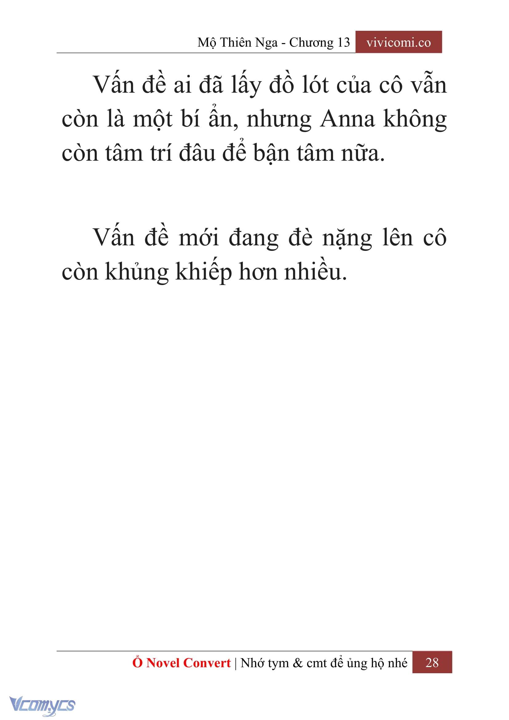 [Novel] Mộ Thiên Nga Chap 13 - Trang 2