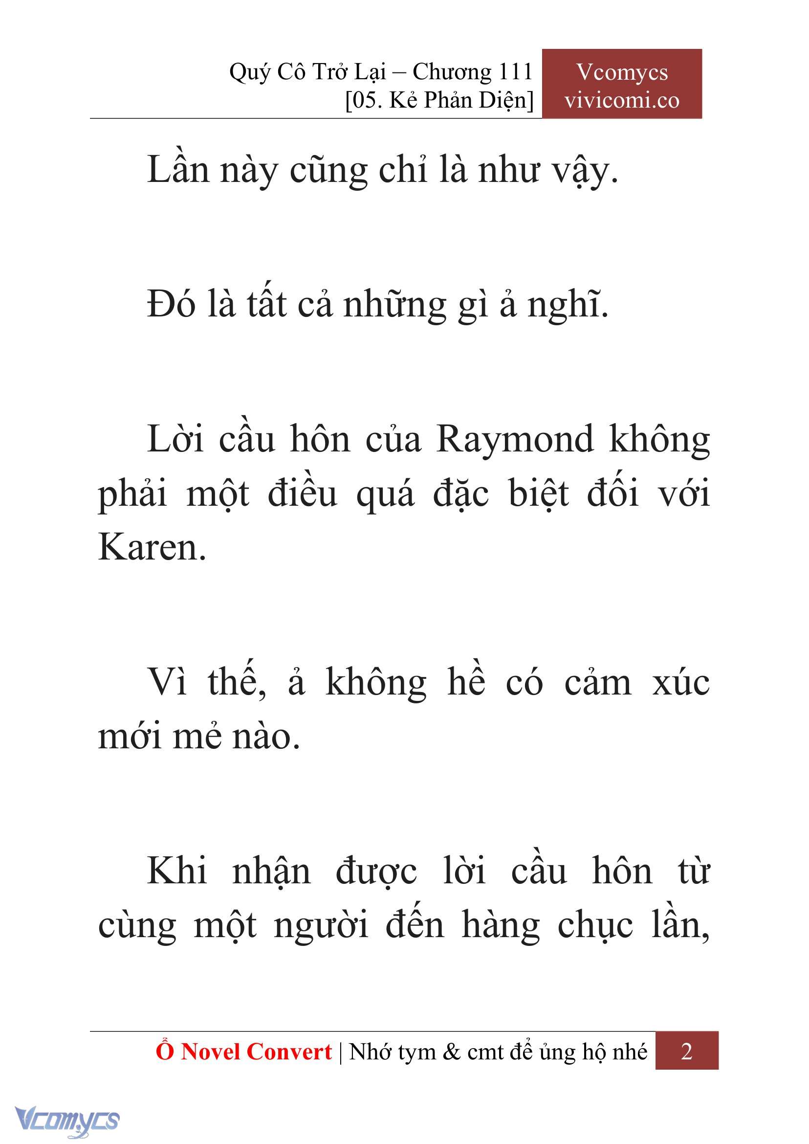 [Novel] Quý Cô Trở Lại Chap 111 - Trang 2