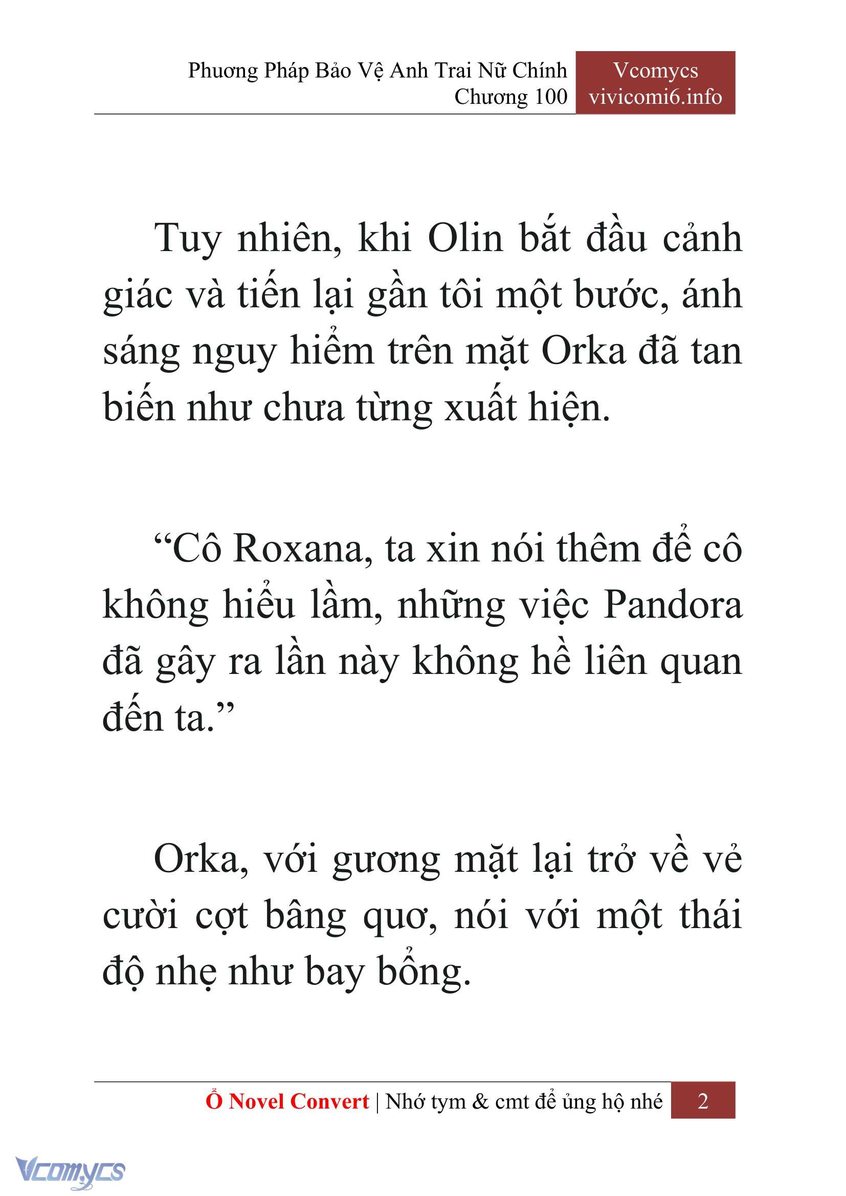 [Novel] Phương Pháp Bảo Vệ Anh Trai Nữ Chính Chap 100 - Trang 2
