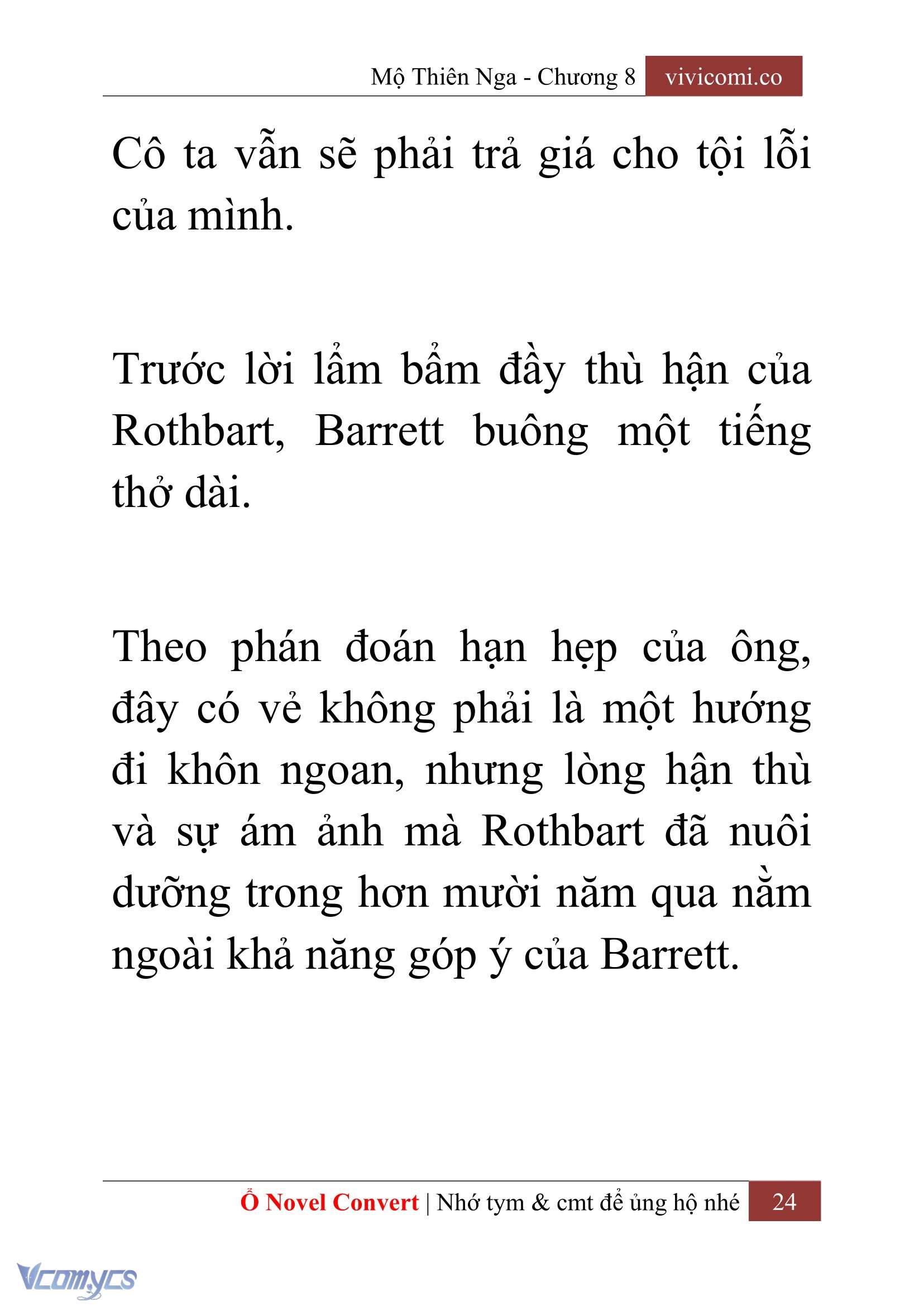 [Novel] Mộ Thiên Nga Chap 8 - Trang 2