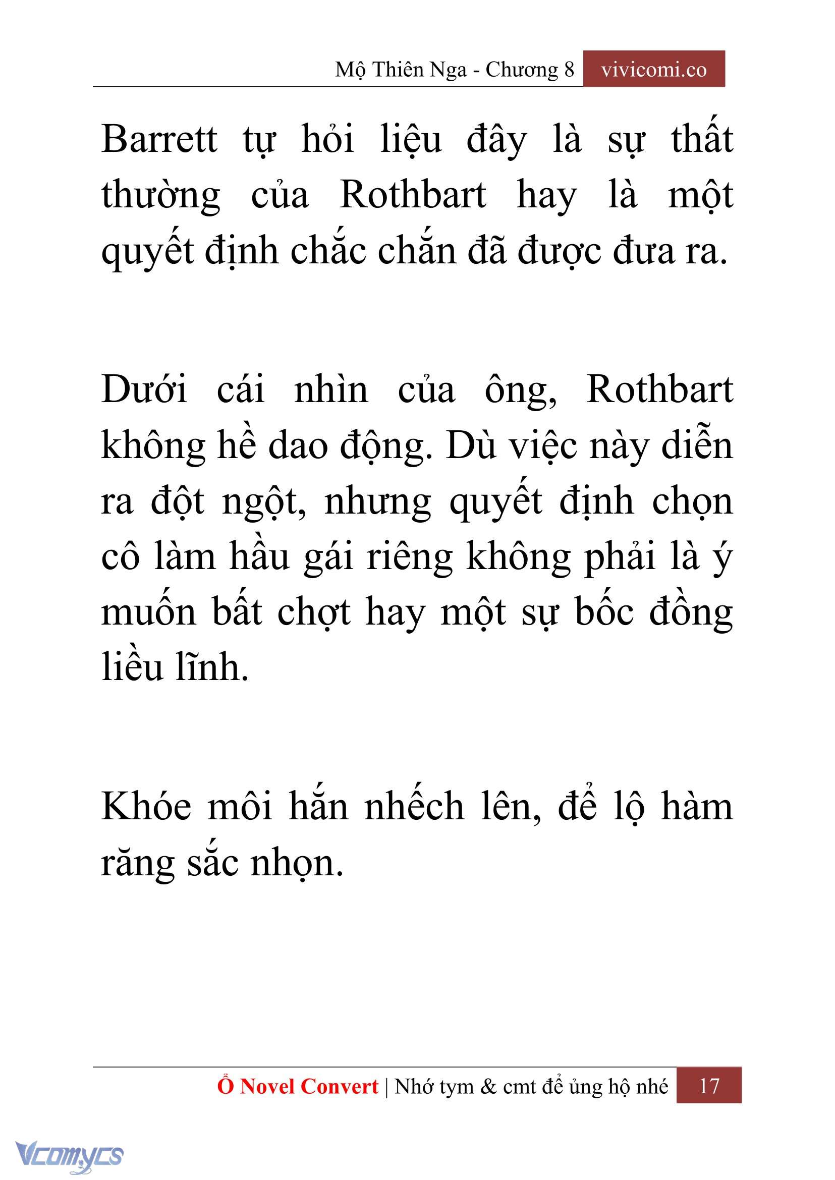 [Novel] Mộ Thiên Nga Chap 8 - Trang 2