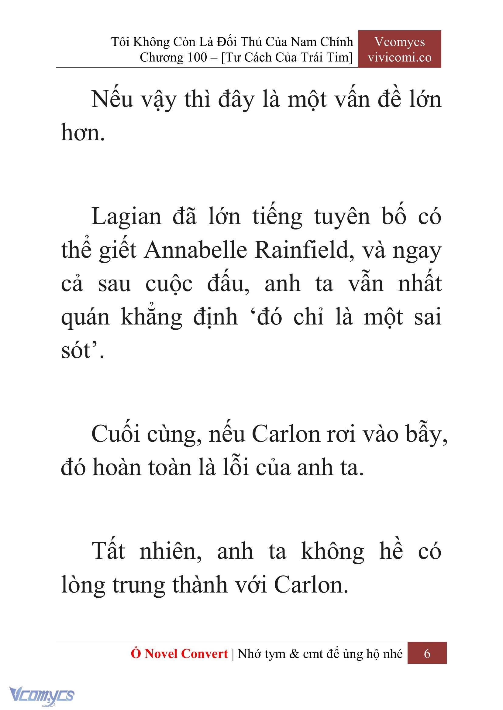 [Novel] Tôi Không Còn Là Đối Thủ Của Nam Chính Chap 100 - Trang 2